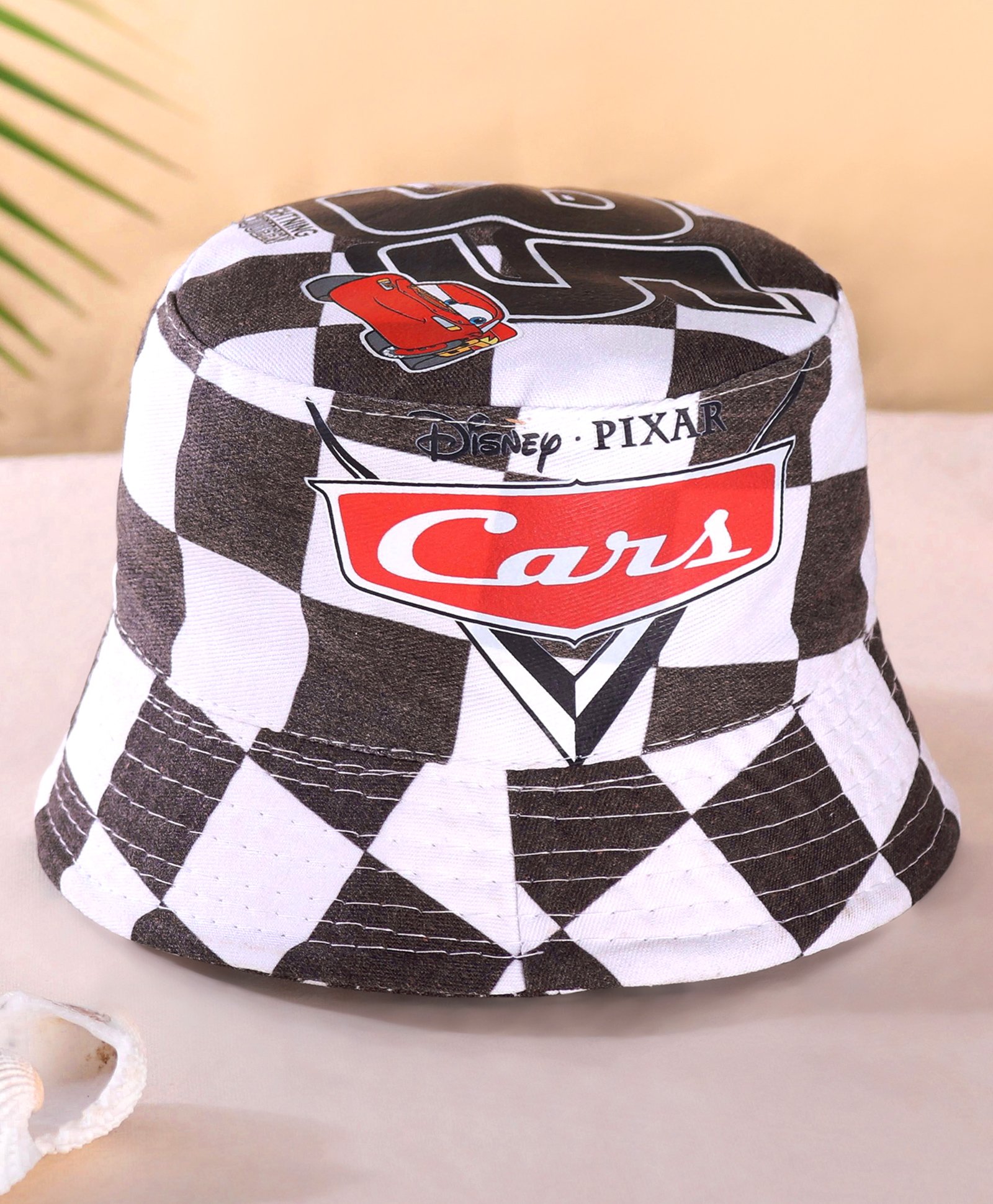 Babyhug Disney Summer Cap With Cars Graphics - White & Black-picture-25