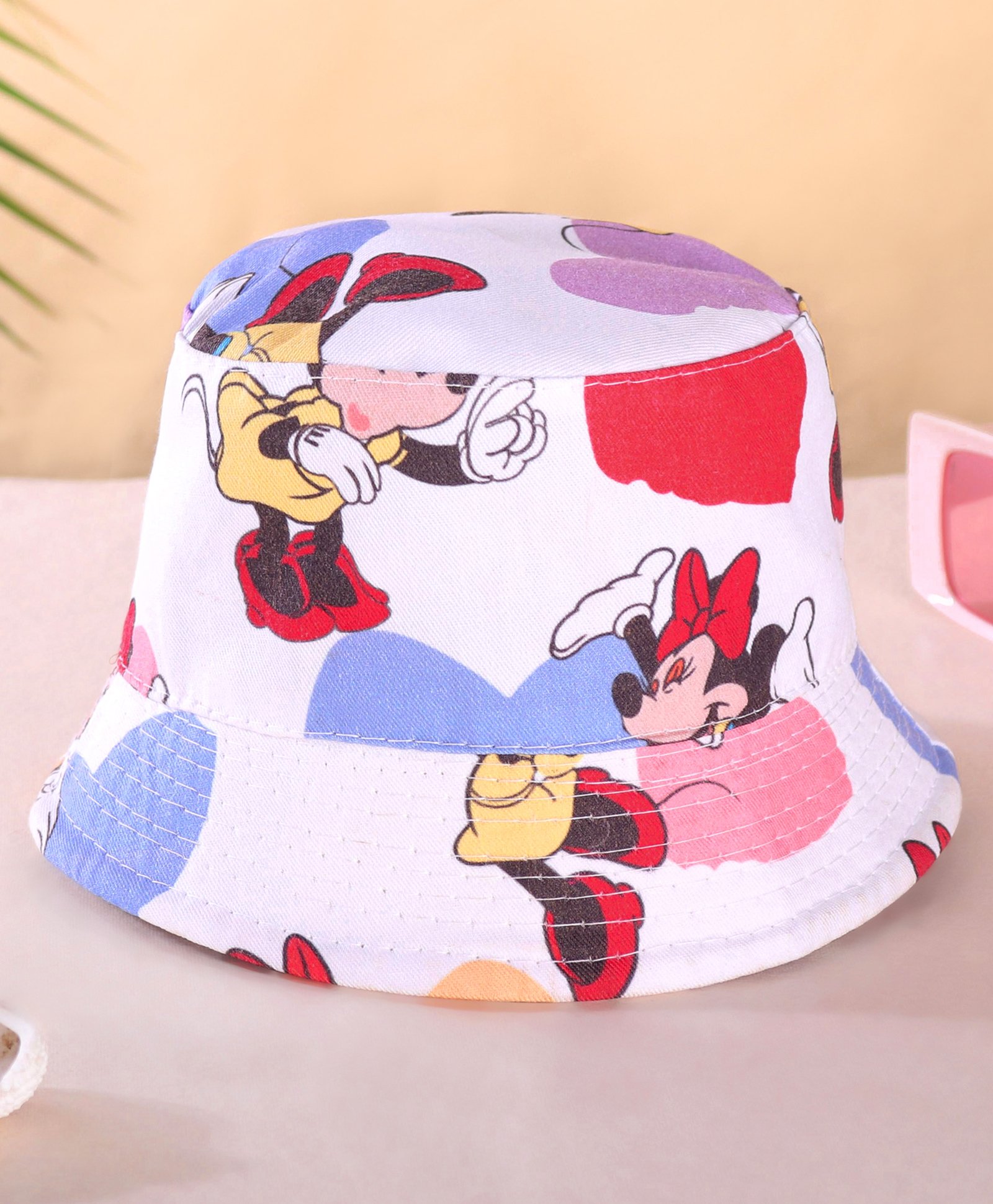 Babyhug Disney Summer Cap With Minnie Mouse All Over Print - White-picture-18