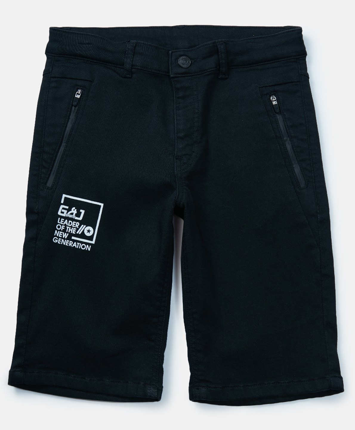GINI & JONY Cotton Woven Mid Calf Length Shorts Text Print - Black-picture-19