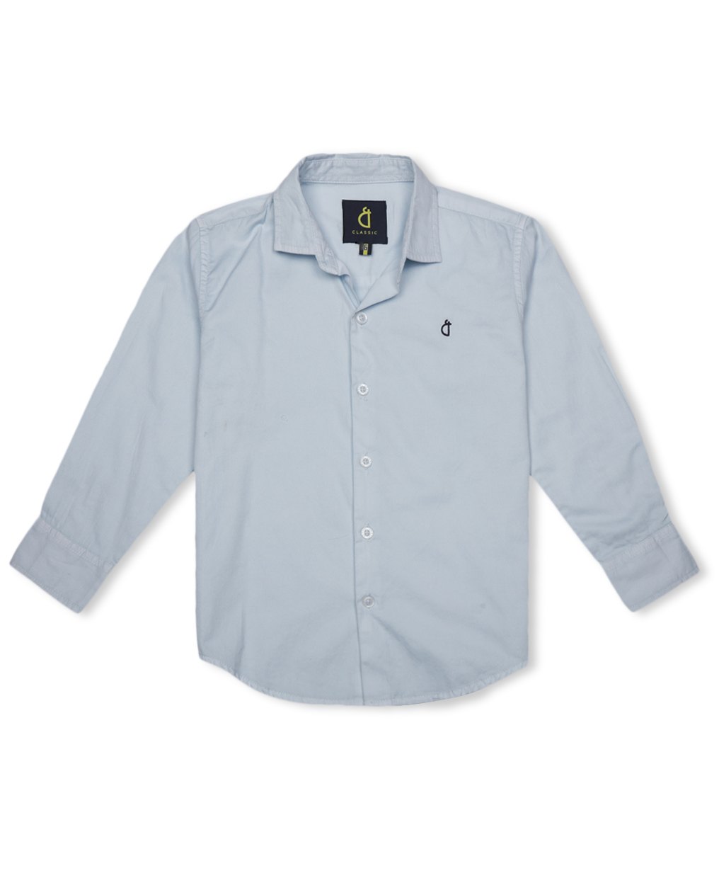GINI & JONY Cotton Full Sleeves Solid Shirt with Round Hem - Light Blue-picture-10