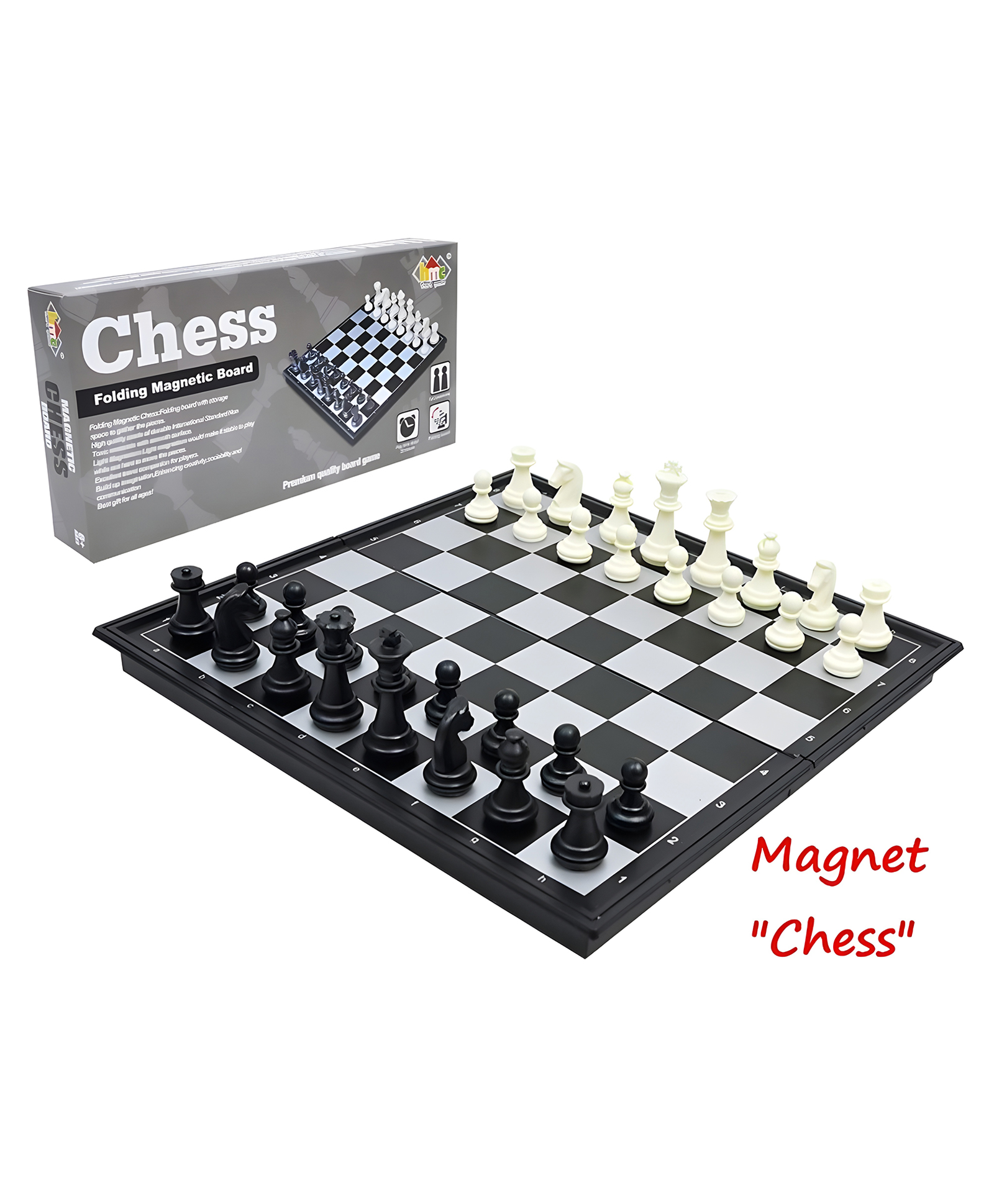 YAMAMA Magnetic Games Magnetic Chess Board Game With Folding Chess Board Premium Quality Staunton Chess Pieces And Storage Box For Kids And Adults - Multicolor-image-39
