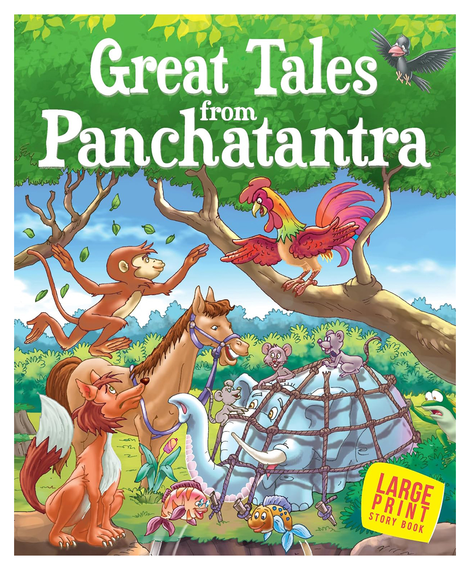 Story Book: Great Tales from Panchatantra - Large Print Story book - Panchatantra story book for kids English, Paperback-image-23