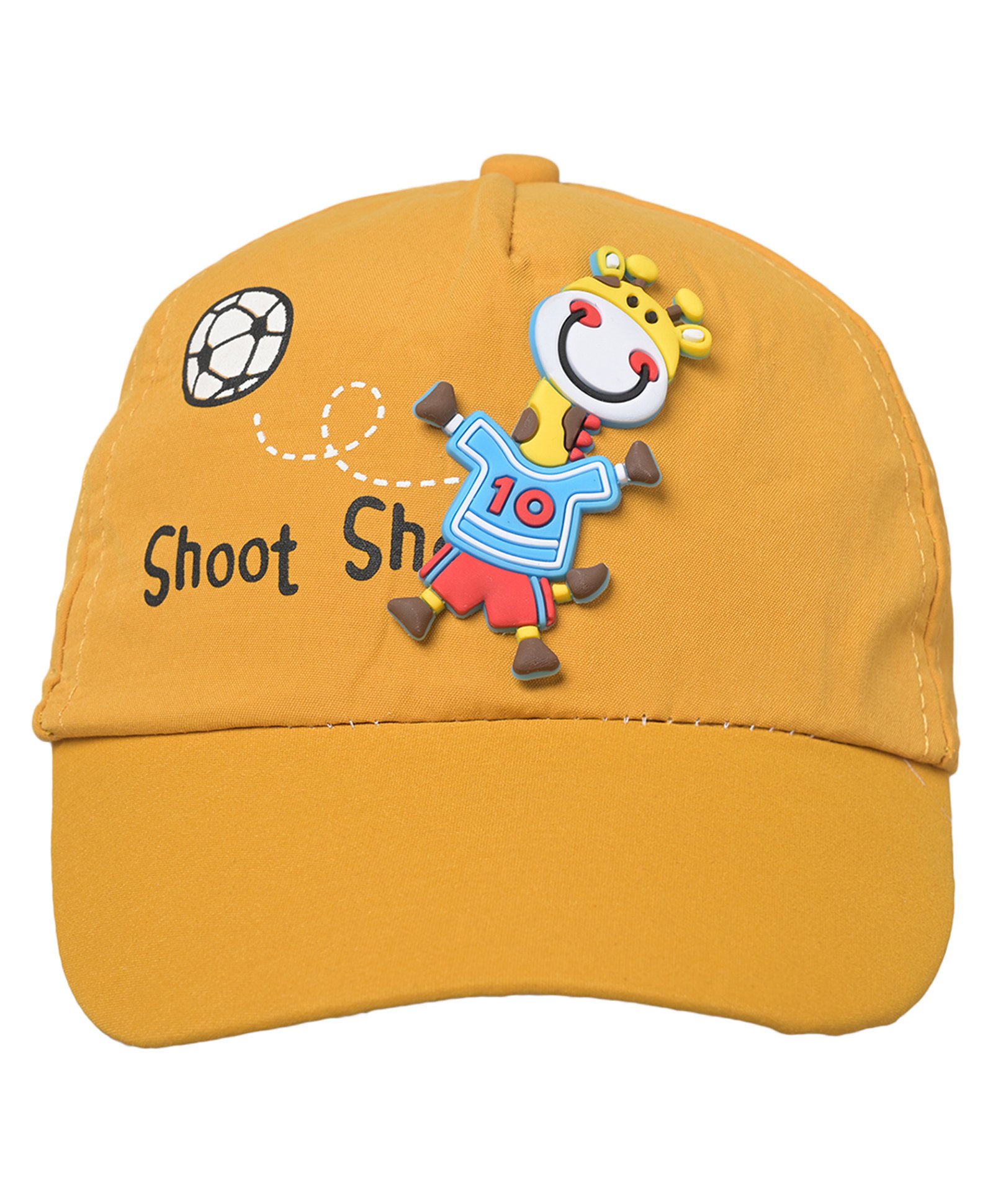 Kid-O-World Giraffe Embroidered Cotton Cap - Yellow-image-6