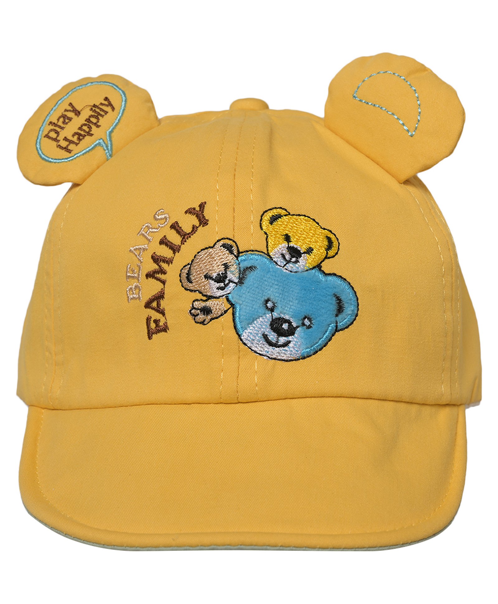 Kid-O-World Cotton Bear Family Detailed Cap - Mustard Yellow-image-7