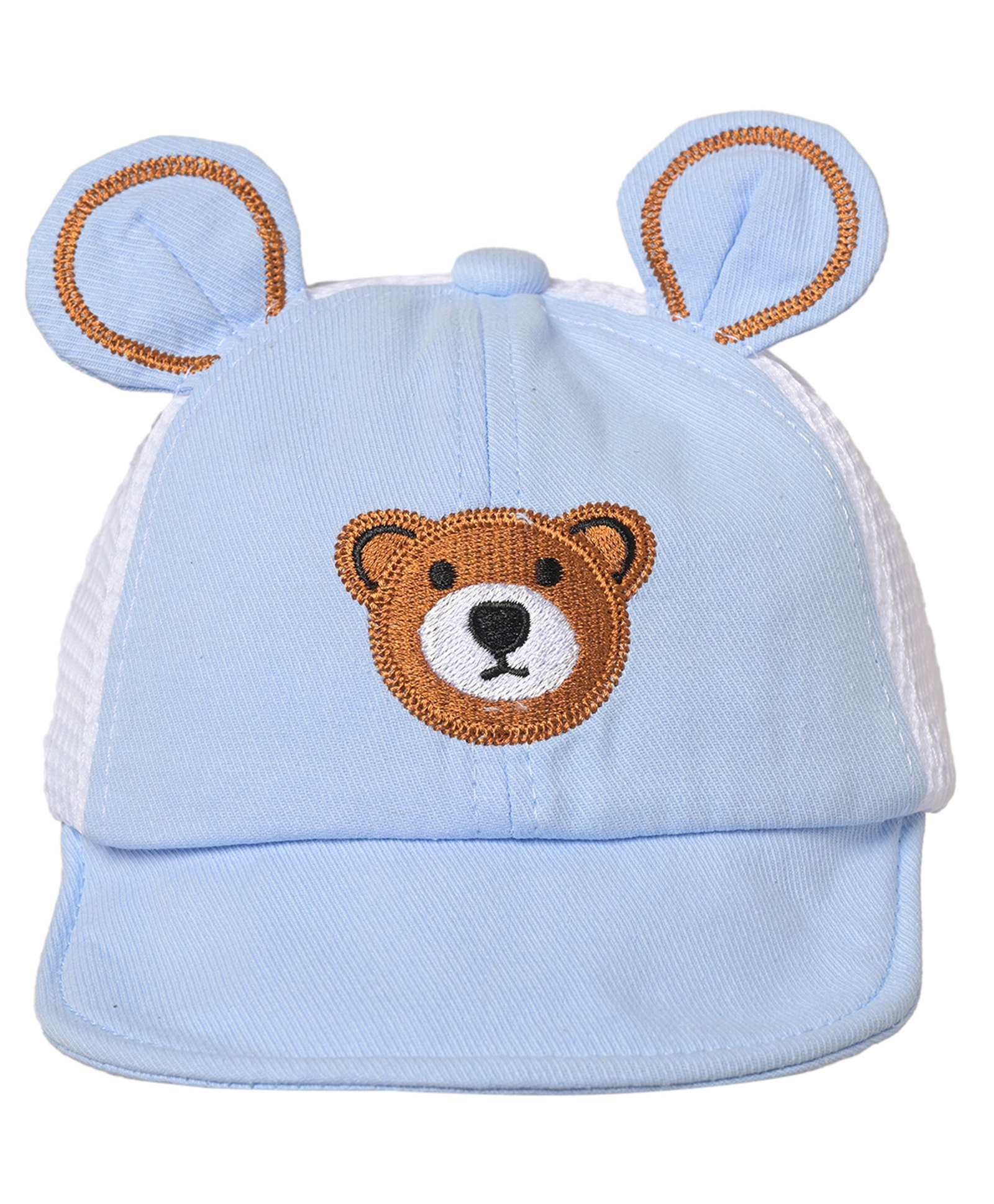 Kid-O-World Cotton Bear Face Patched Cap - Light Blue-image-26