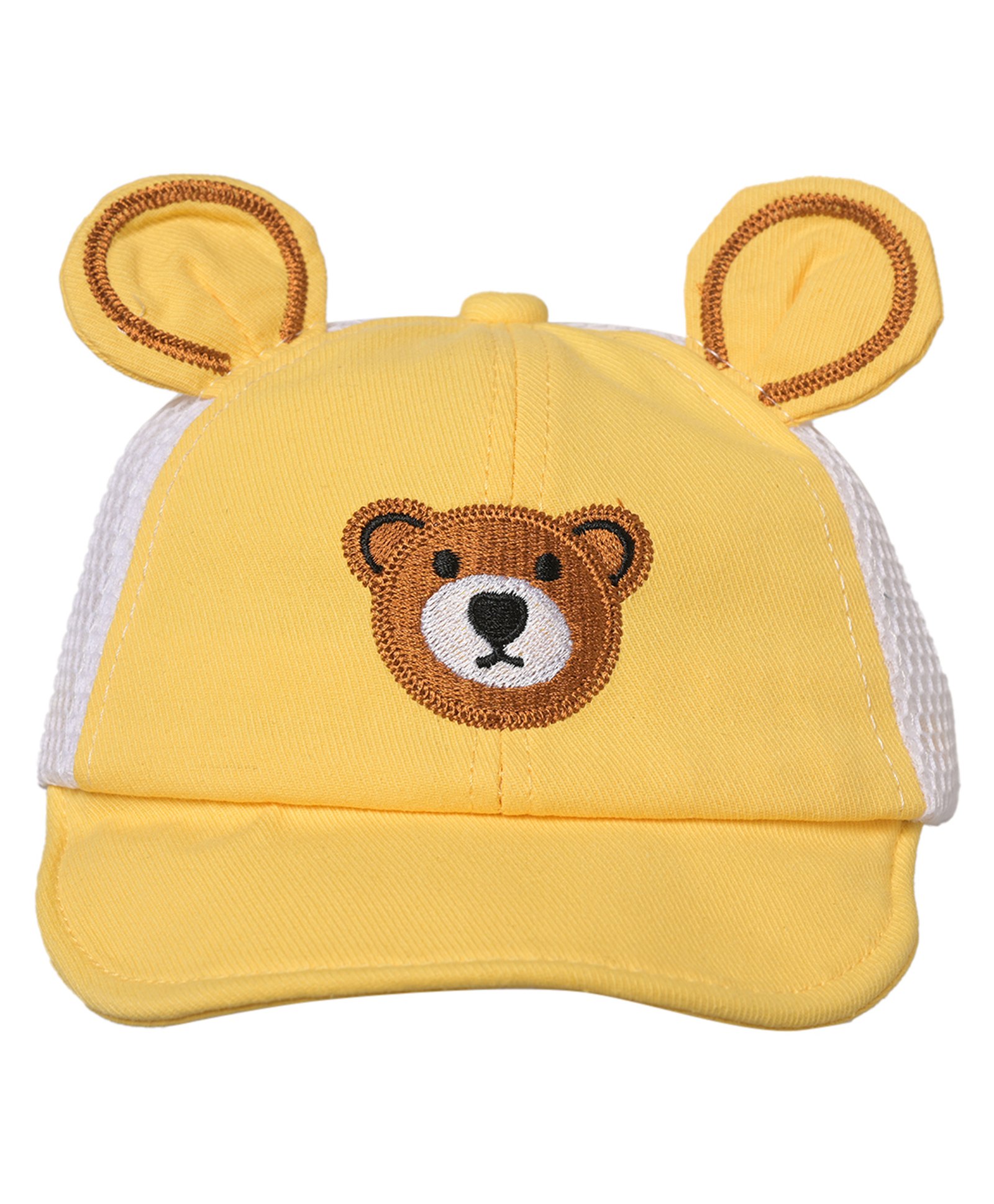 Kid-O-World Cotton Bear Face Patched Cap - Yellow-picture-20