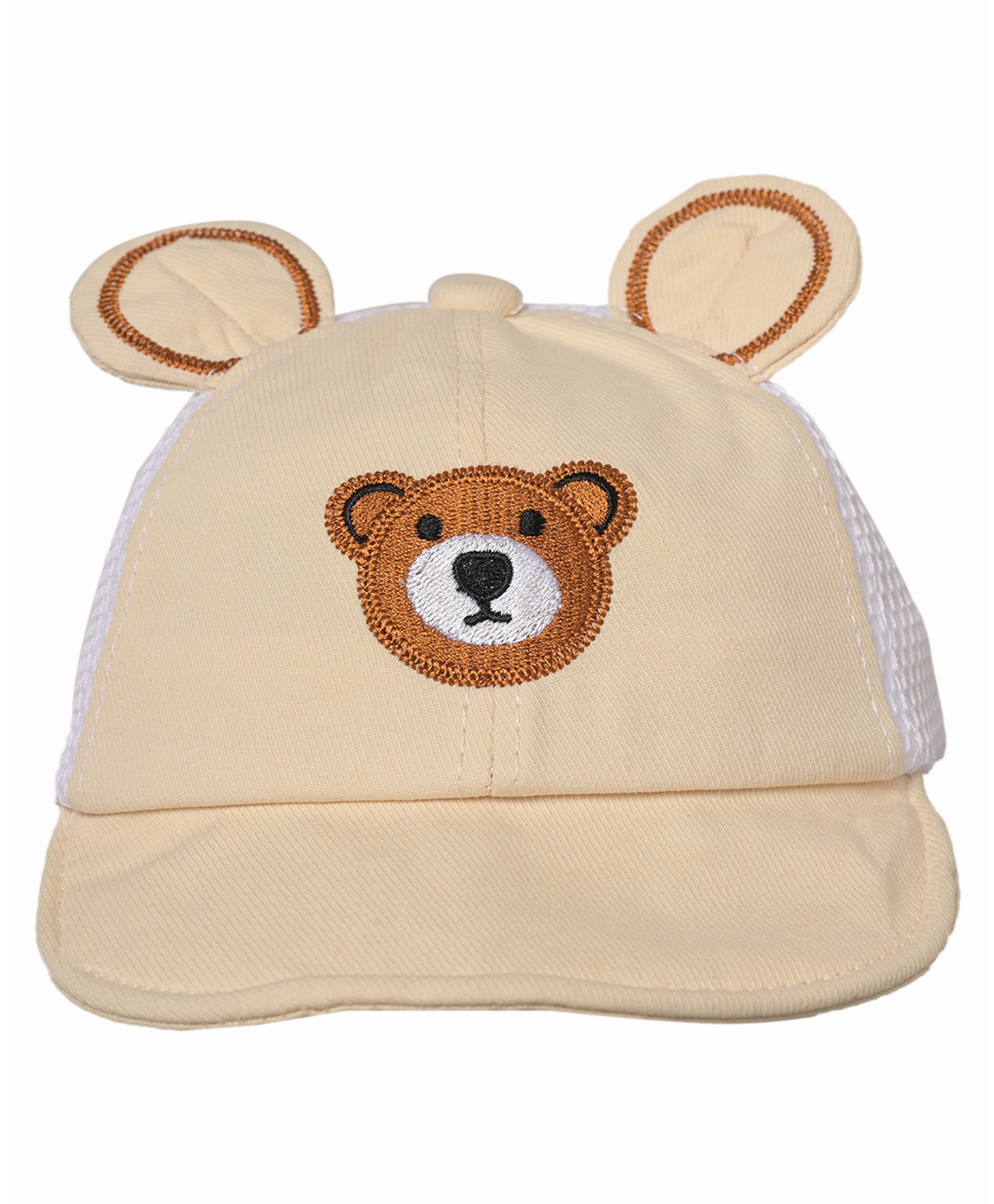 Kid-O-World Cotton Bear Face Patched Cap - Beige-picture-19