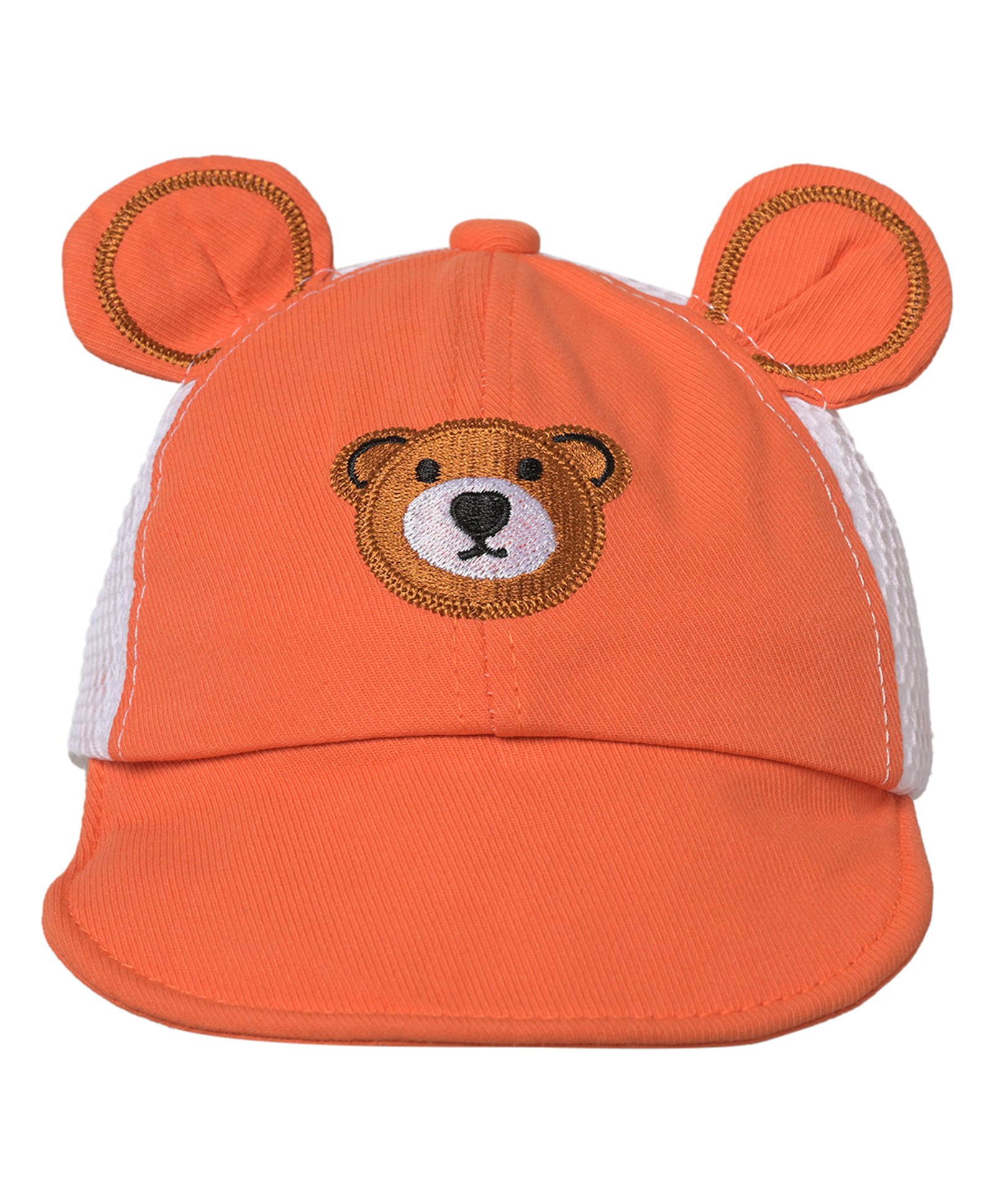 Kid-O-World Cotton Bear Face Patched Cap - Orange-image-43