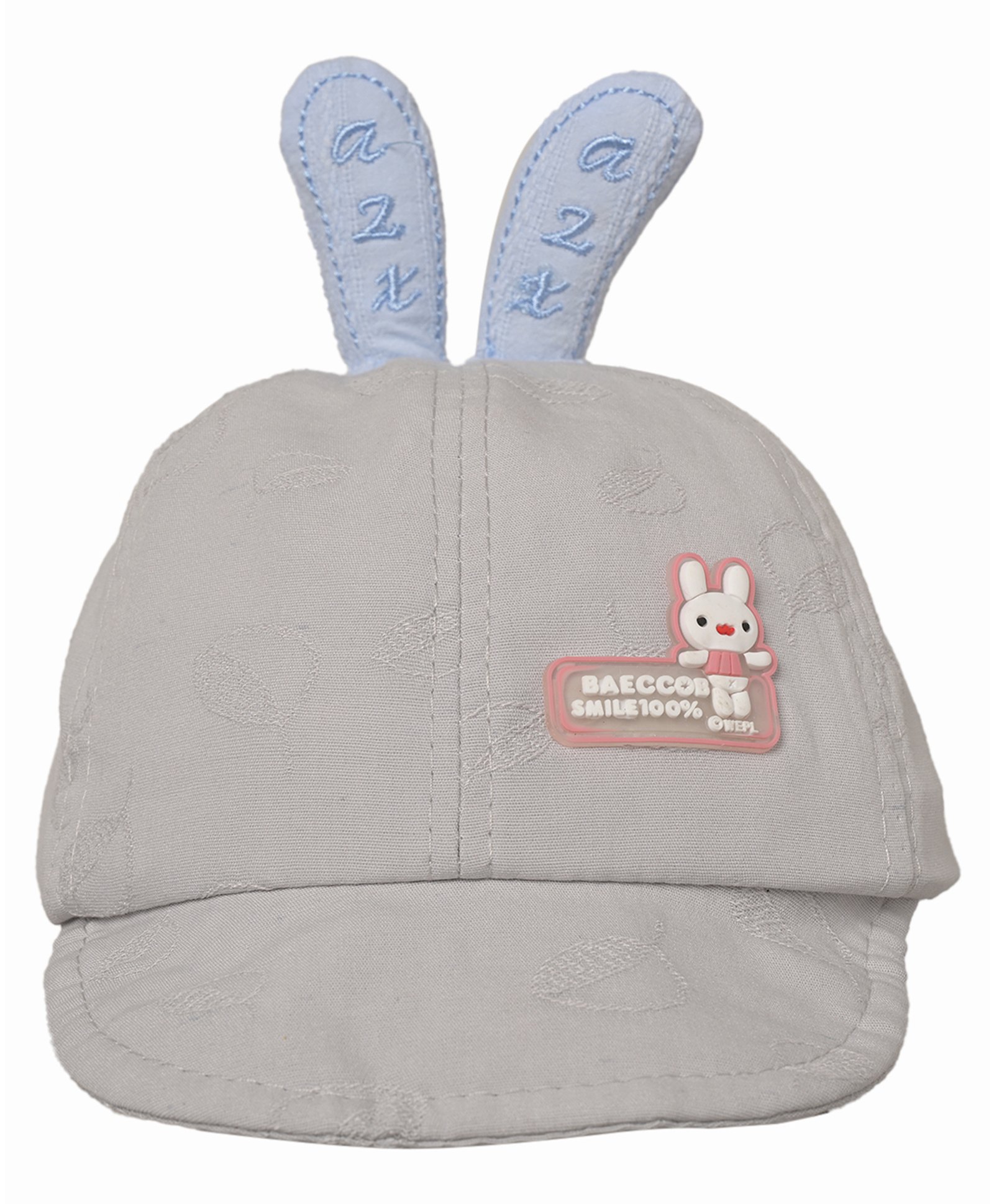 Kid-O-World Cotton Bunny Patched Cap - Grey & Blue-picture-21
