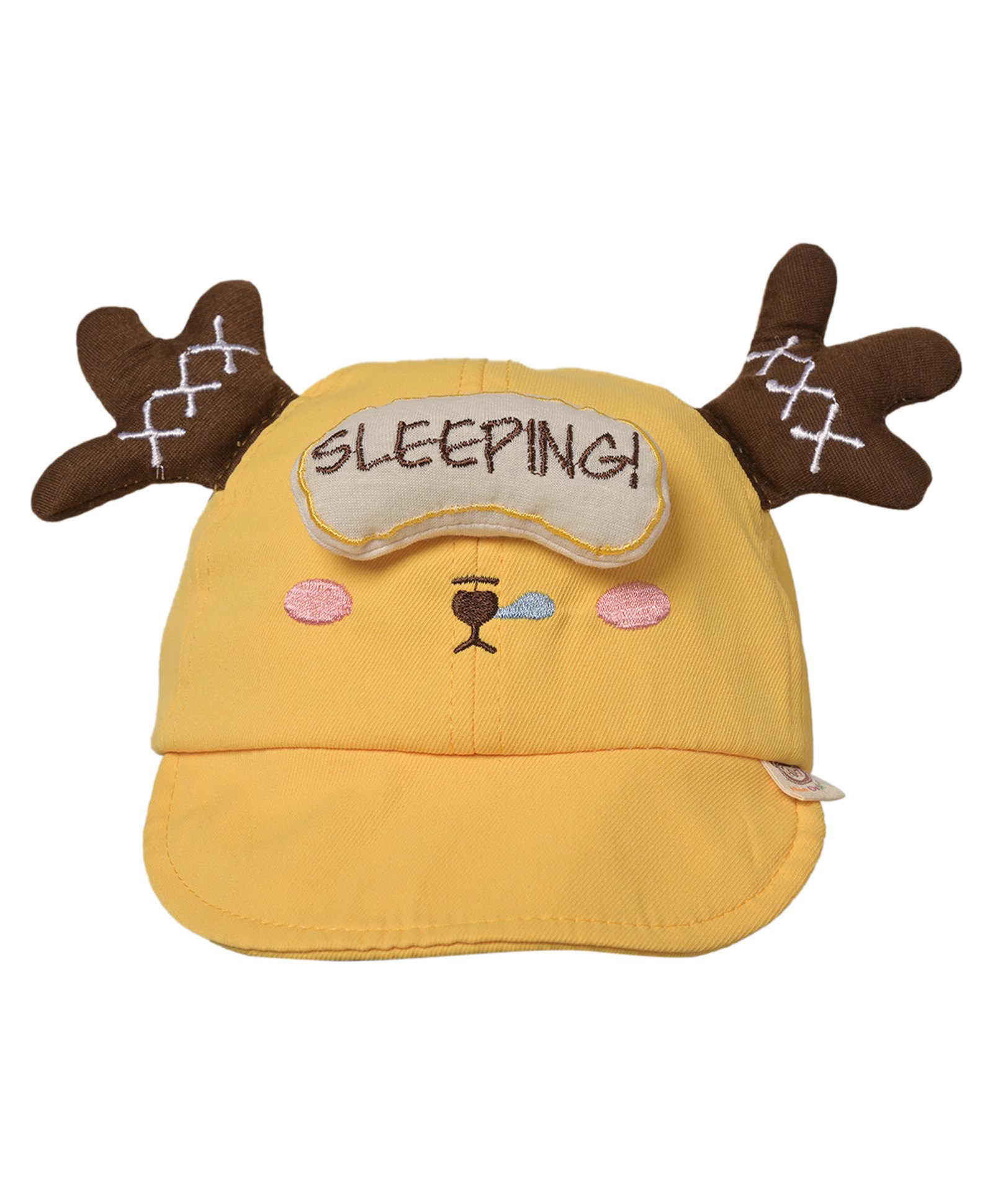 Kid-O-World Cotton Sleeping Patch Detailed Cap - Yellow-picture-15