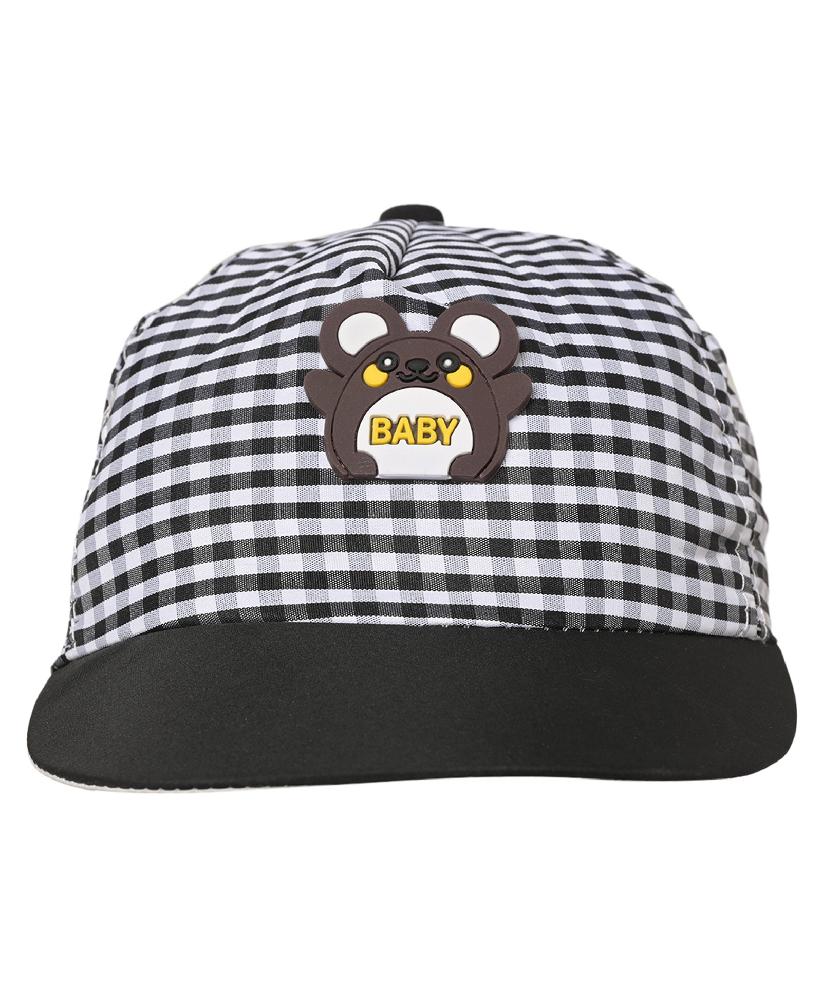 Kid-O-World Animal Applique Detailed Checked Cotton Cap - Black-picture-15