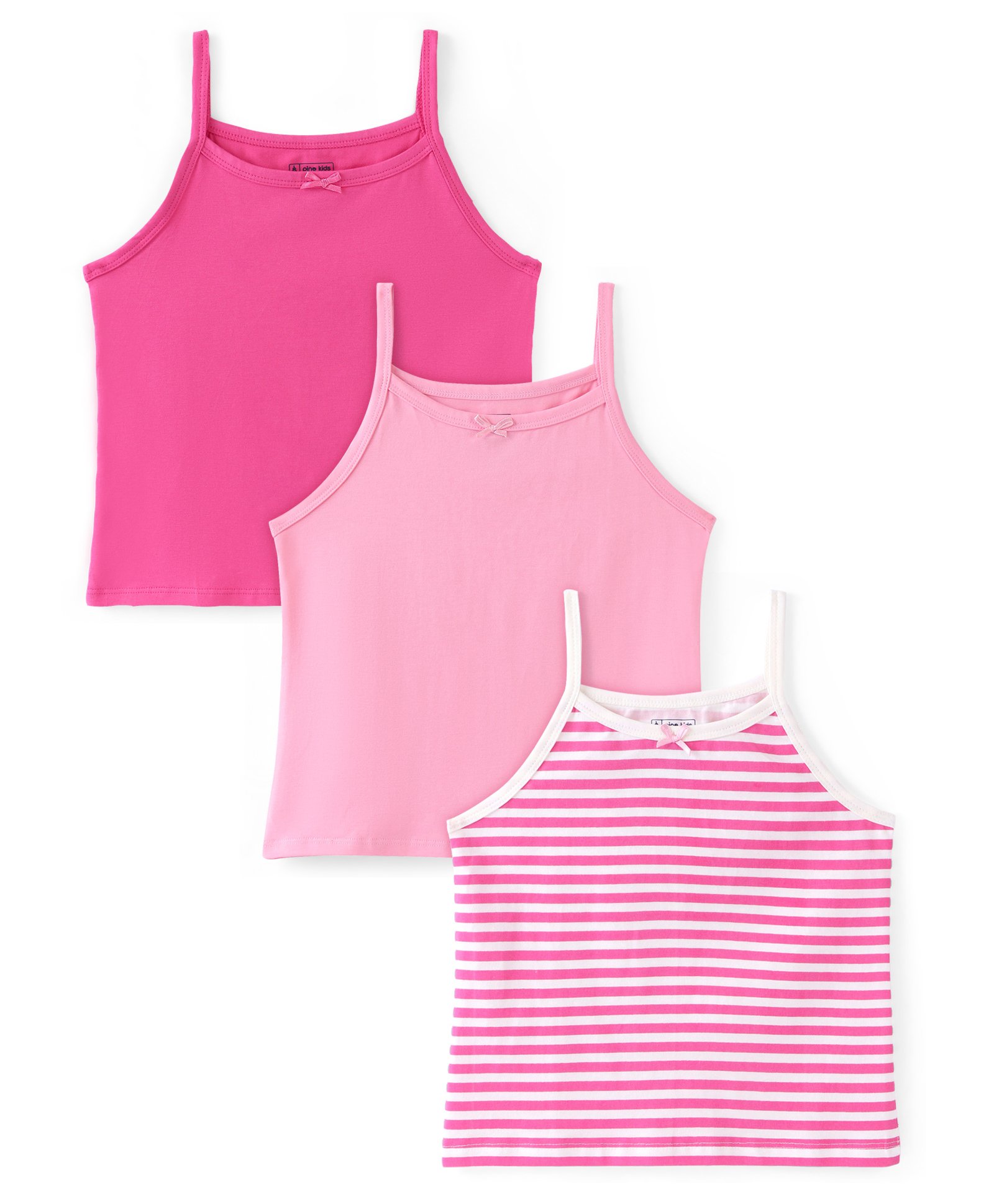 Pine Kids Cotton Lycra Sleeveless Slips Pack of 3 (Color & Print May Vary)-picture-12