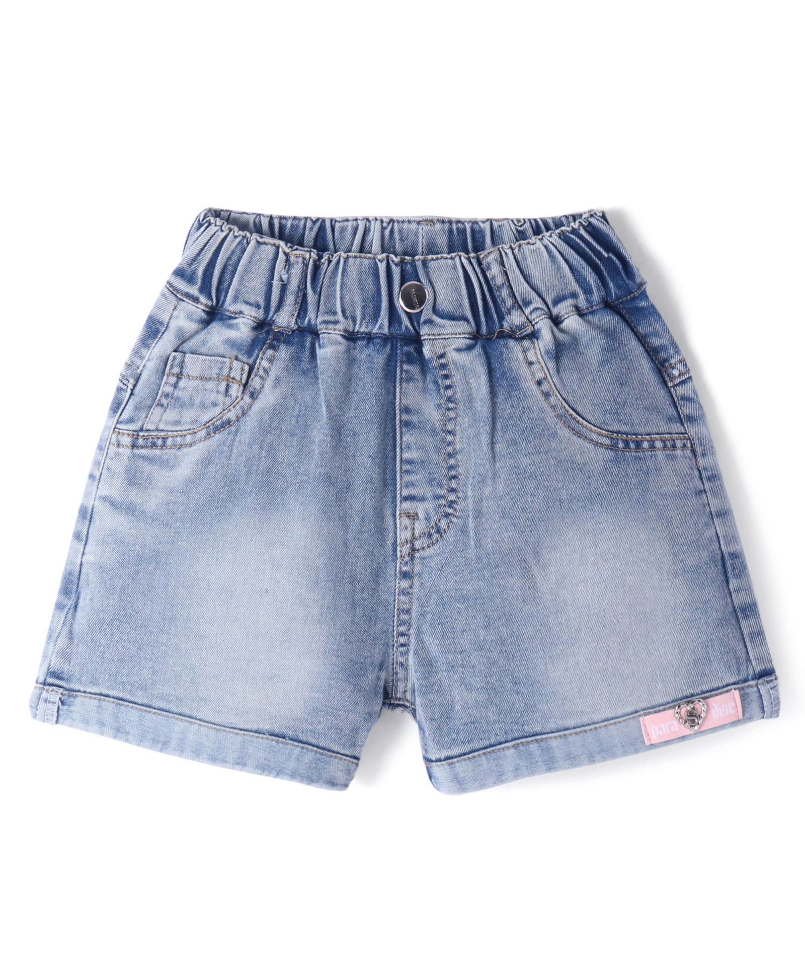 Kookie Kids Solid Denim Shorts - Blue-image-0