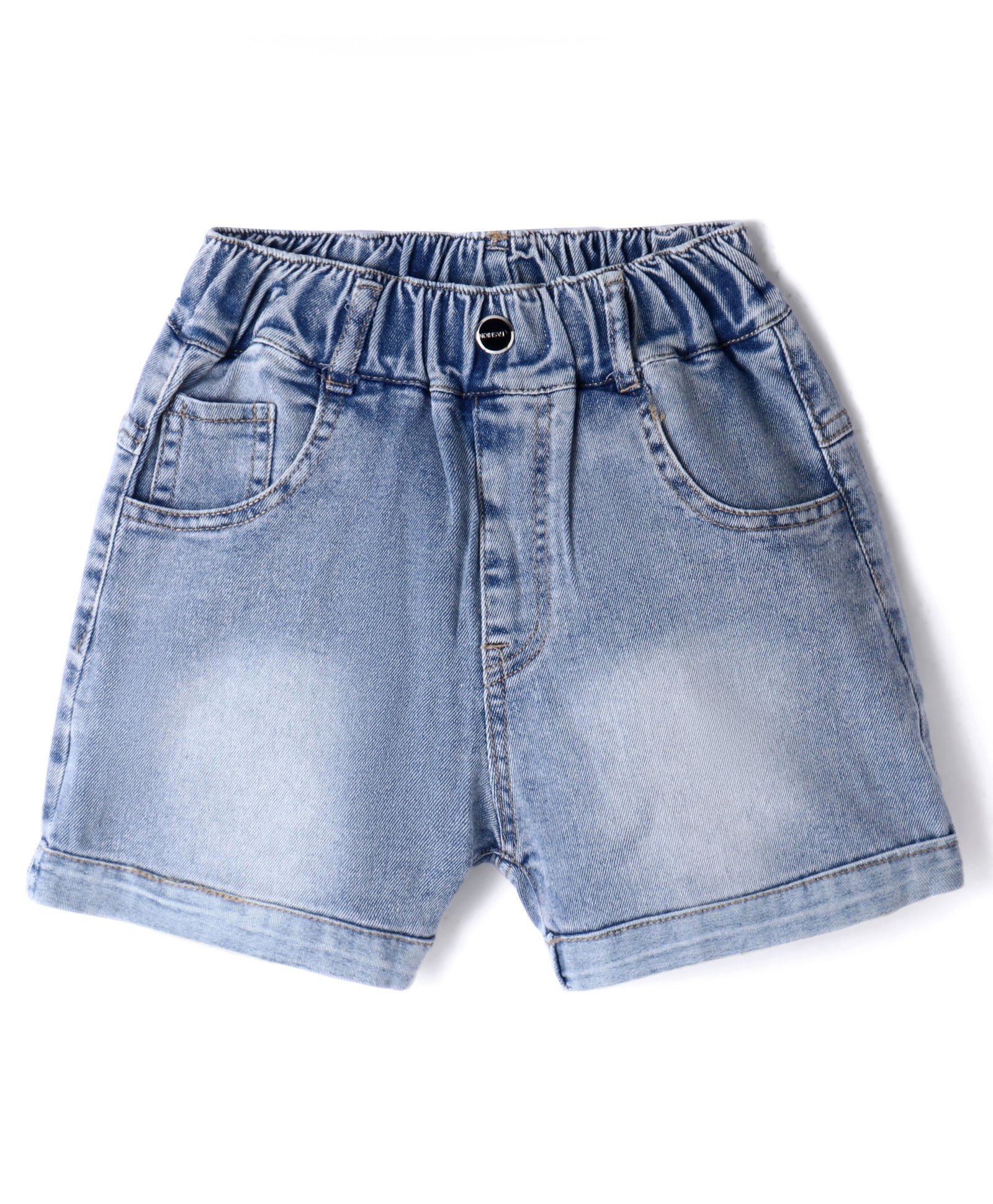 Kookie Kids Solid Shorts with Patch - Blue-image-21