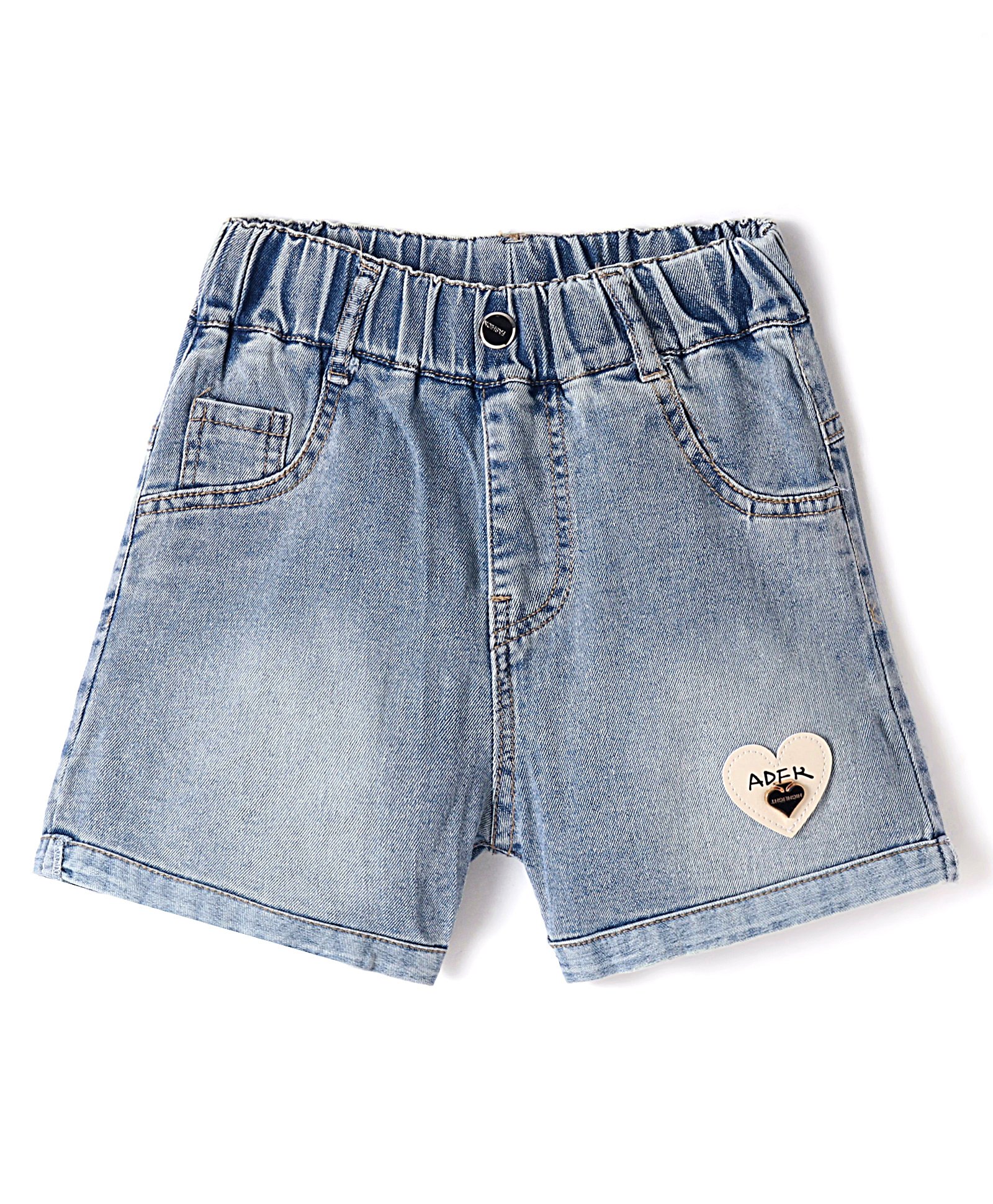 Kookie Kids Solid Shorts with Heart  Applique - Navy-image-44