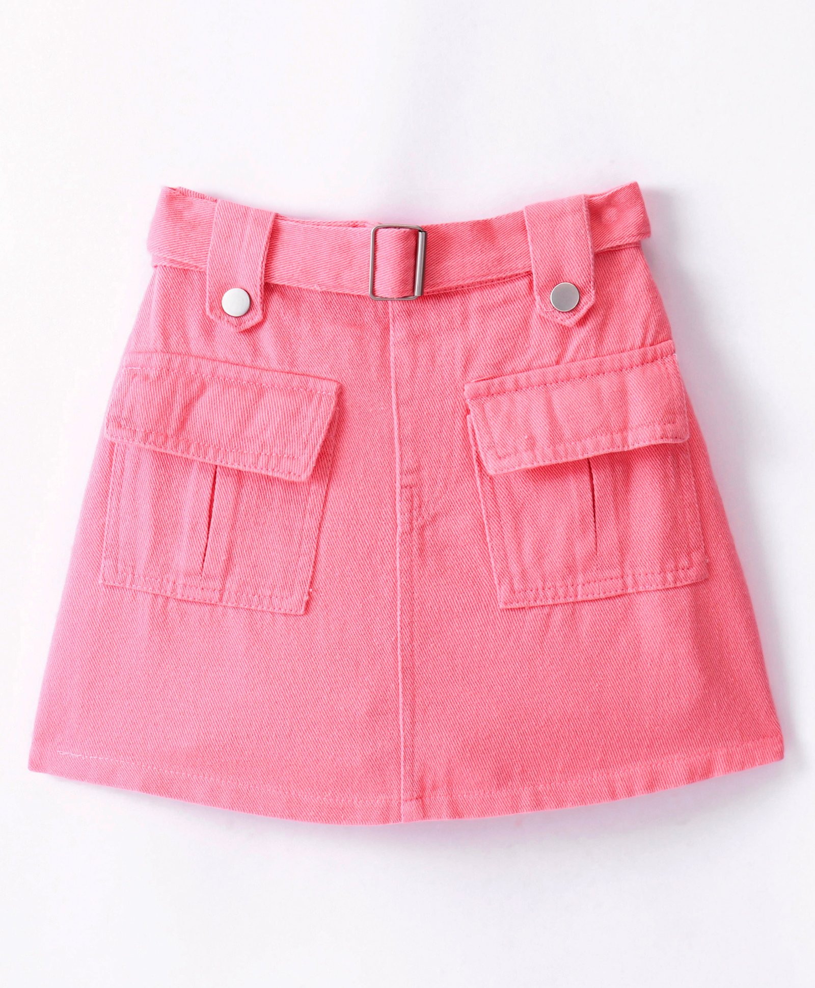 Kookie Kids Knee Length Skirt with Pockets - Peach-picture-28