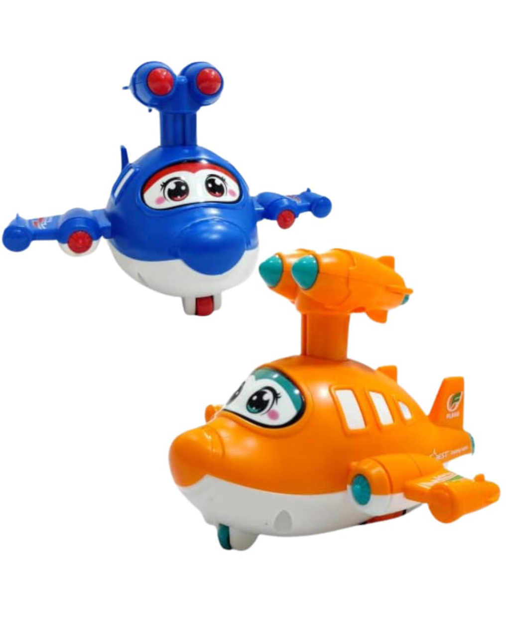 PLUSPOINT Toy Poli Helicopter and Plane Boys and Girls 2 Pieces Pressure Powered Press and go Toys Crawling Kids Toddler Helicopter and Plane Toy- Multi Color-image-37