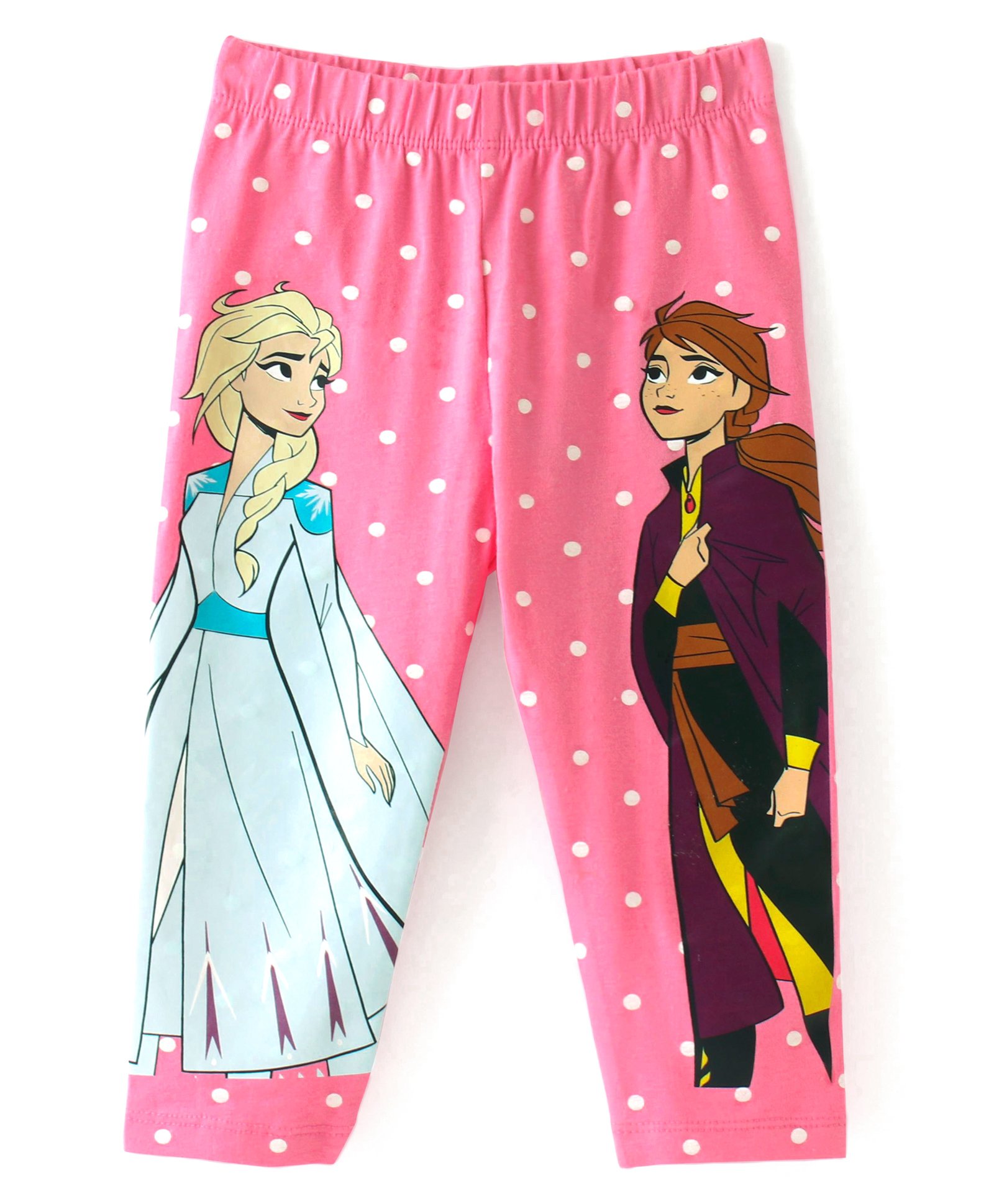 Babyhug Disney Single Jersey Knit Full Length  Legging with Frozen Princess Graphics - Pink-picture-19