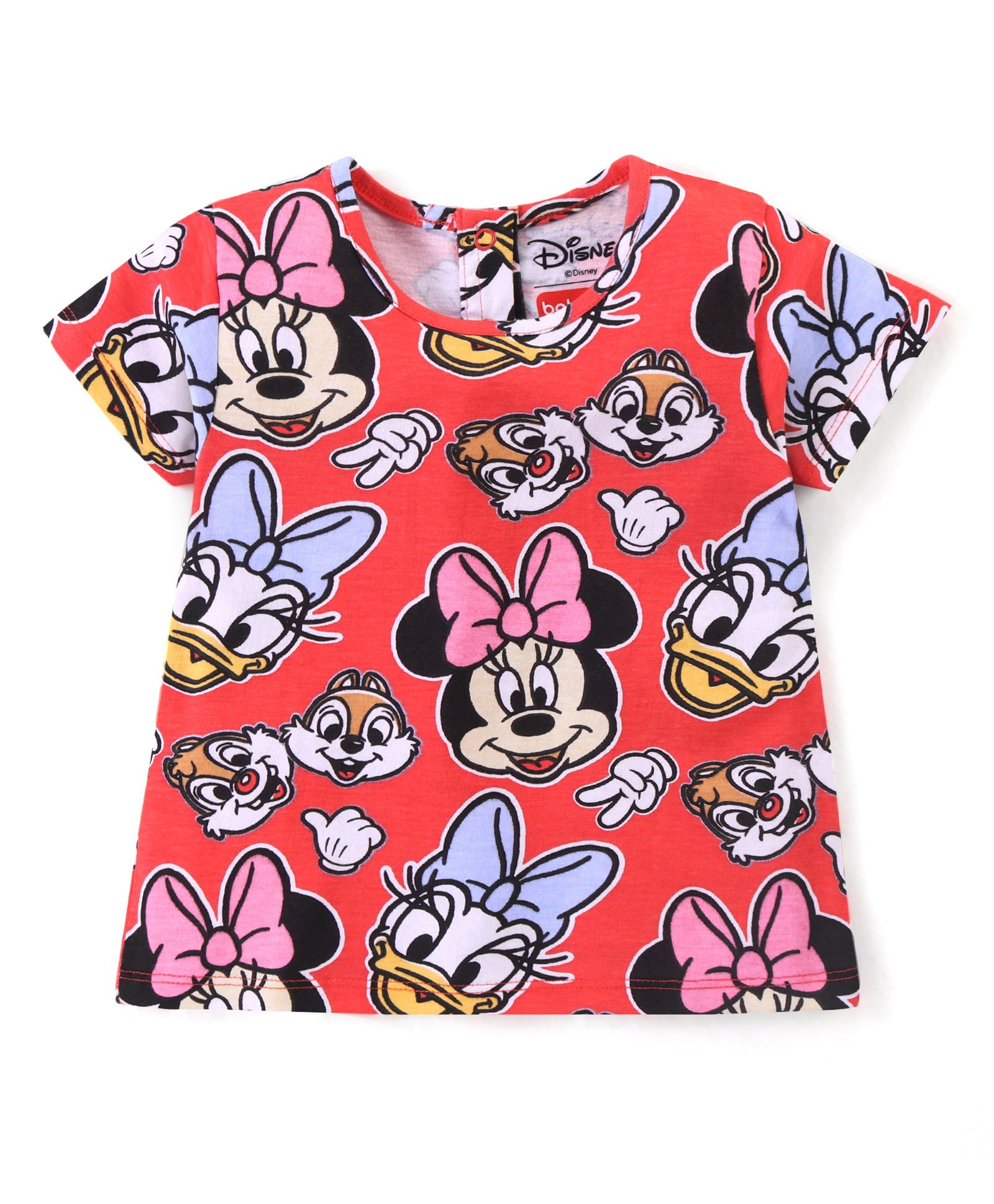 Babyhug Disney 100% Cotton Knit Half Sleeves T-Shirt with Minnie Mouse Print - Red-picture-21