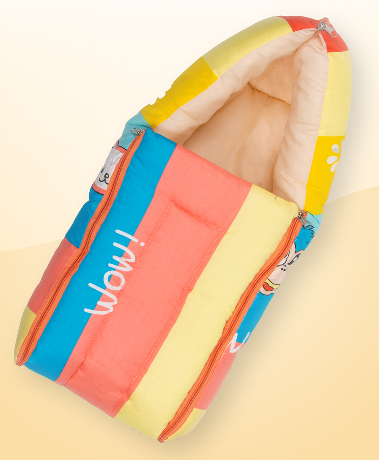 Mylo Baby 4 in 1 Soft & Snugly Sleeping Bag, Carry Nest, 3-way Zip Opening Sleeping Bag - Multi Color-picture-0