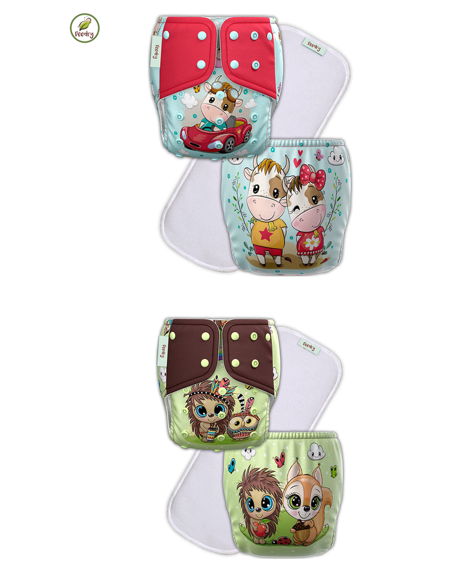 Deedry Premium Leakage Proof Reusable Cloth Diaper with Quick Dry Ultra Thin pads|Freesize (5-18kg) ,Rash Free, for Kids 3 months-3 Yrs|Stay Dry & Lasts up to 3Hrs (Combo of 2-Assorted Design)-picture-27