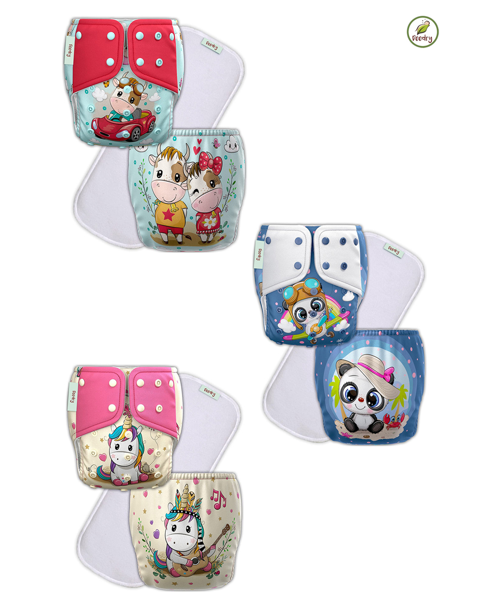 Deedry Premium Leakage Proof Reusable Cloth Diaper with Quick Dry Ultra Thin pads|Freesize (5-18kg) ,Rash Free, for Kids 3 months-3 Yrs|Stay Dry & Lasts up to 3Hrs (Combo of 3-Assorted Design)-image-15