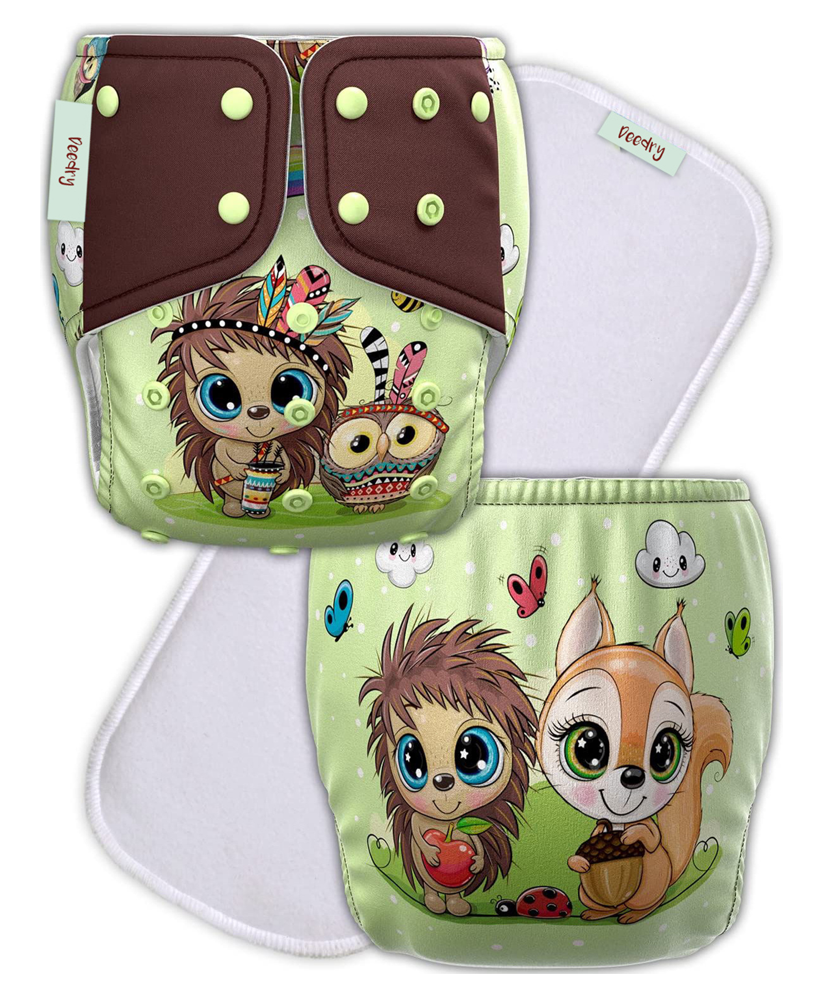 Deedry Premium Leakage Proof Reusable Cloth Diaper with Quick Dry Ultra Thin pads|Freesize (5-18kg) ,Rash Free, for Kids 3 months-3 Yrs|Stay Dry & Lasts up to 3Hrs (Green Brown)-picture-24