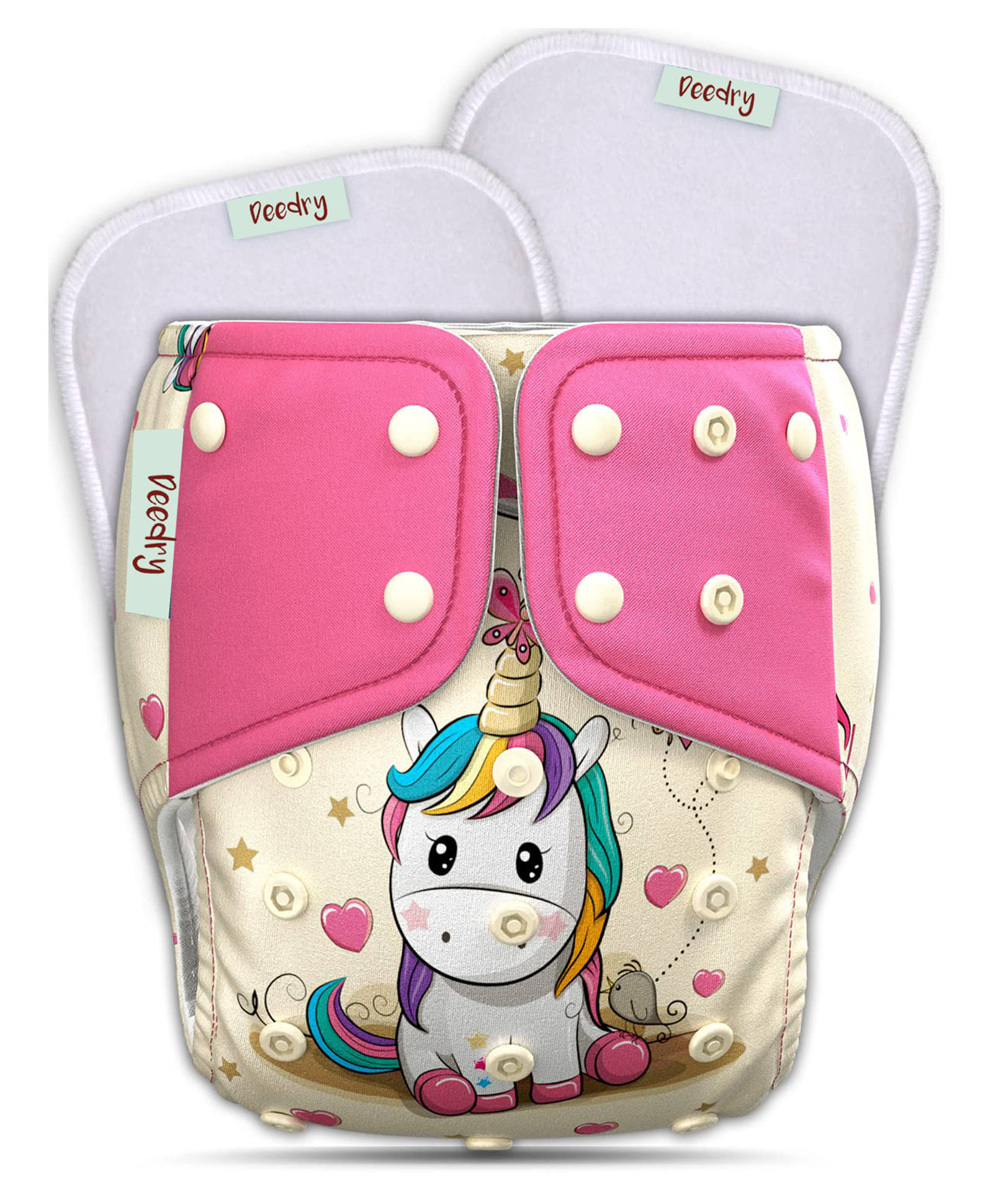 Deedry Premium Leakage Proof Reusable Cloth Diaper with Quick Dry Ultra Thin pads|Freesize (5-18kg) ,Rash Free, for Kids 3 months-3 Yrs|Stay Dry & Lasts up to 3Hrs (Cream Pink)-picture-12