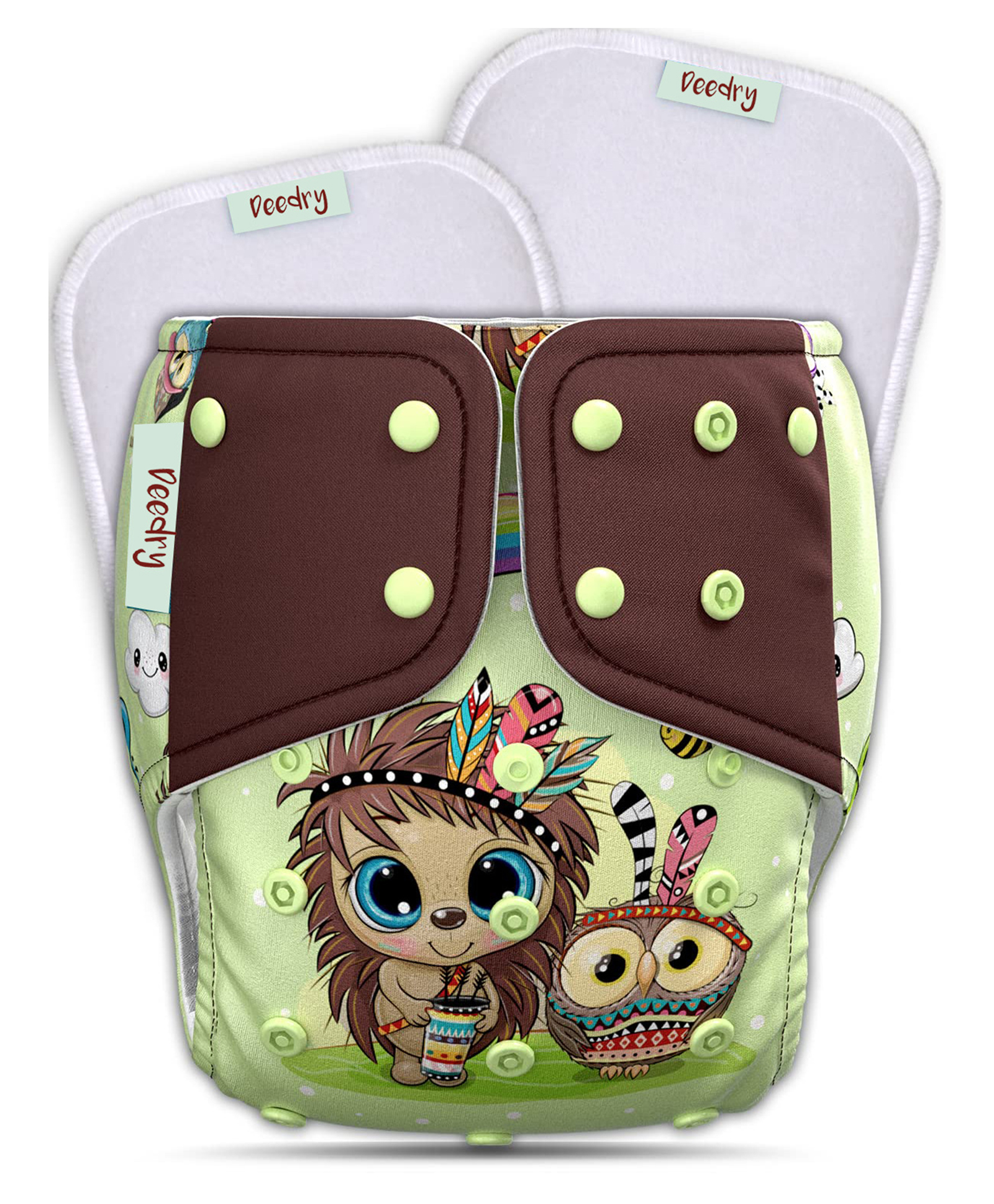 Deedry Premium Leakage Proof Reusable Cloth Diaper with Quick Dry Ultra Thin pads|Freesize (5-18kg) ,Rash Free, for Kids 3 months-3 Yrs|Stay Dry & Lasts up to 3Hrs (Green Brown)-picture-19