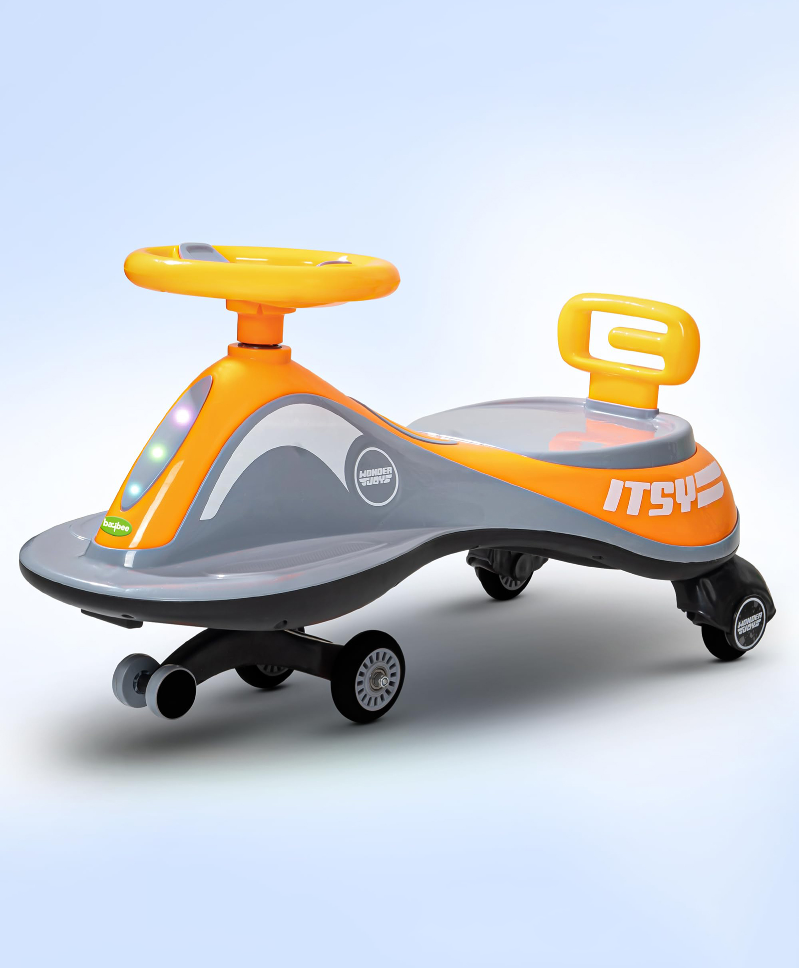 Baybee Pluto Kids Magic Swing Cars for Kids, Twister Ride on Toy Kids Car with Led Lights, Scratch Free PP Wheels, Music | Push Ride on Baby Car | Magic Car for Kids (Orange)