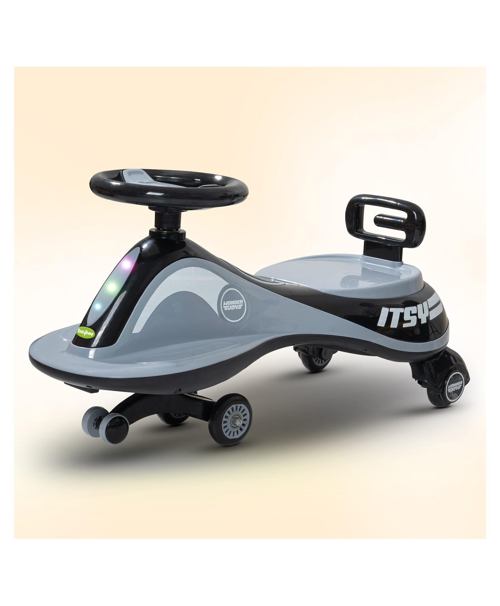 Baybee Pluto Kids Magic Swing Cars for Kids, Twister Ride on Toy Kids Car with Led Lights, Scratch Free PP Wheels, Music | Push Ride on Baby Car | Magic Car for Kids (Black)