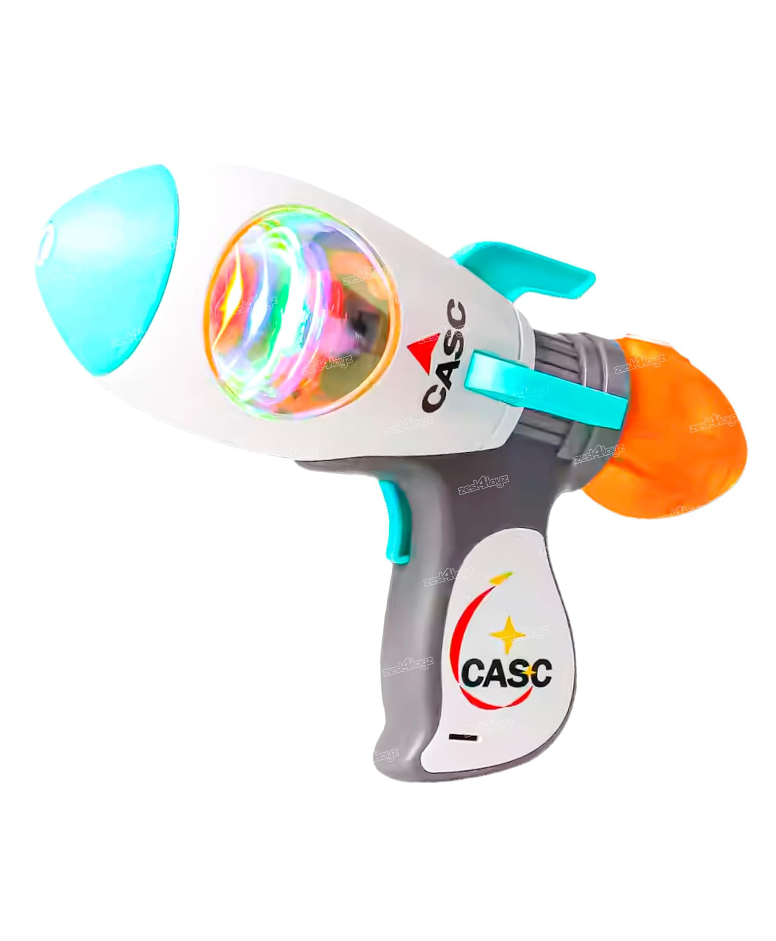 UNIQUEBUYIN Electric Rocket Projection Gun Toys with Colorful Lights & Music Eight Tone Gun,Birthday Gift for Boys and Girls-image-2
