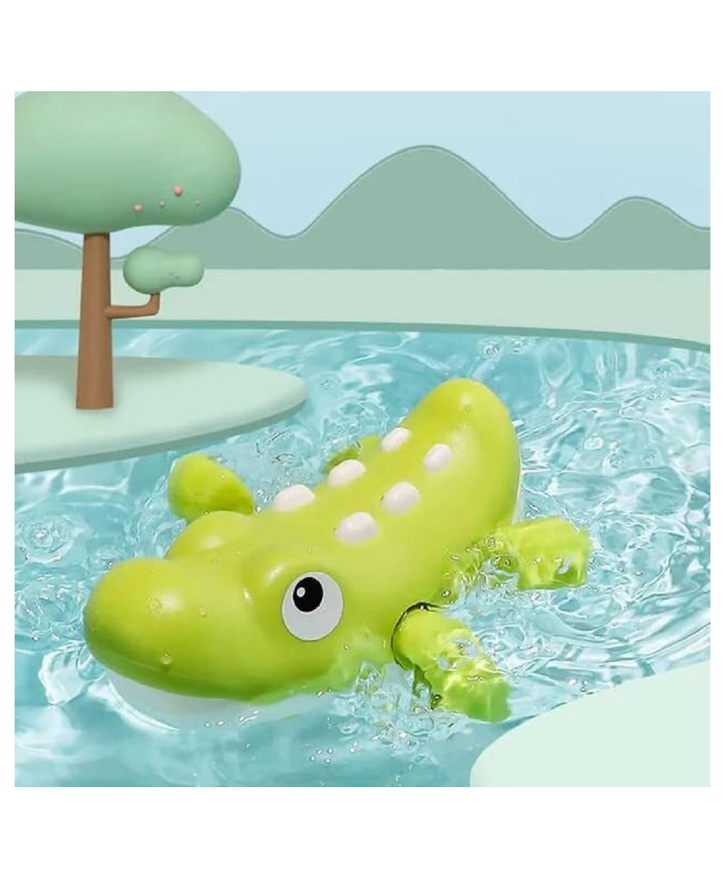 UNIQUEBUYIN Wind Up Swimming Floating Crocodile Bath Toy Pack of 1 Multicolor- Any Color Can be ship.-image-47
