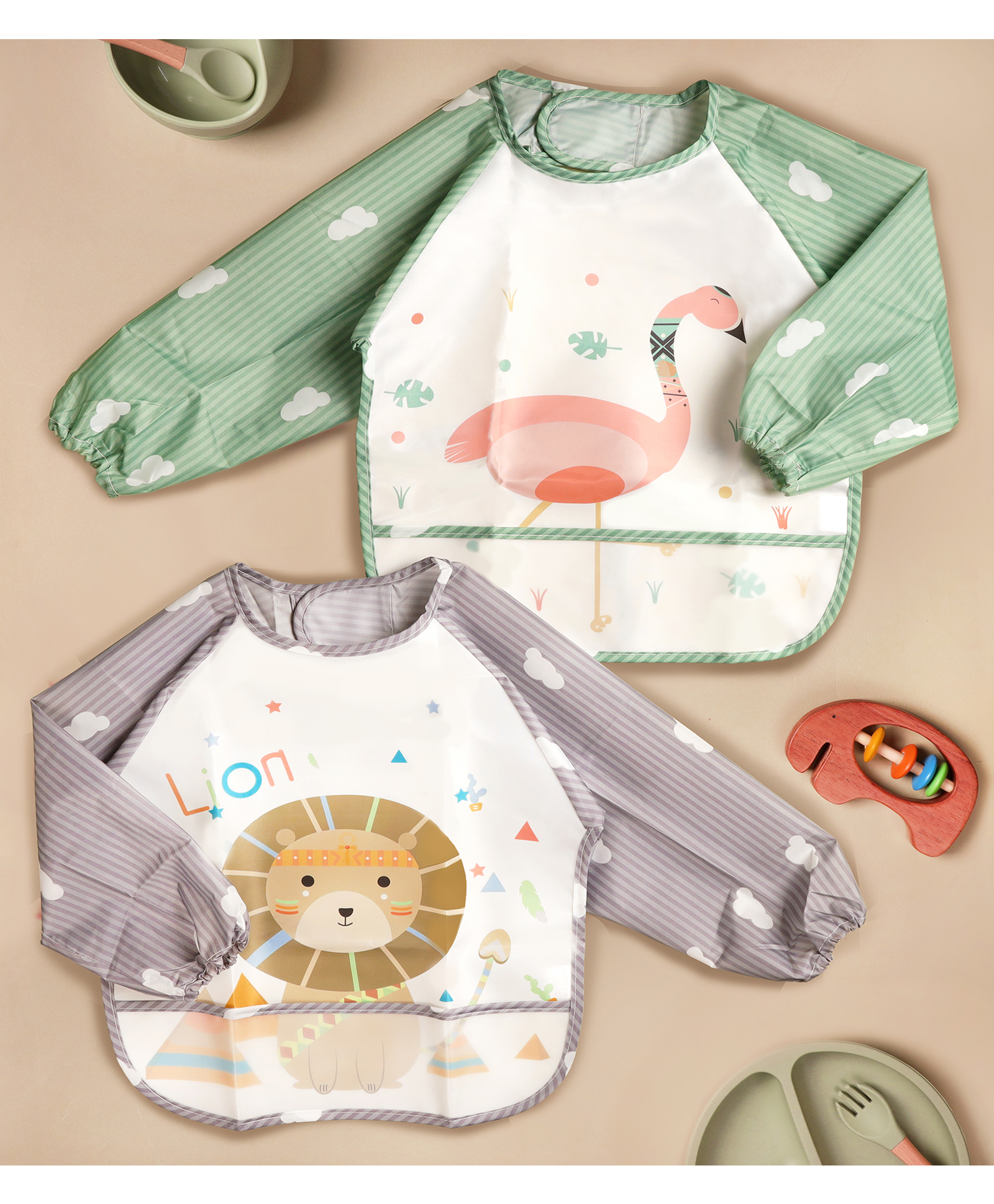 Kicks & Crawl Animal Land Full Bibs Pack of 2-picture-26