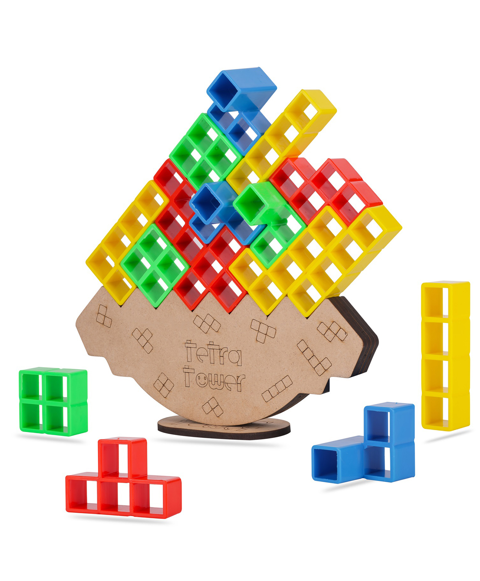 ADKD Tetra Tower Balancing Puzle Stacking Toys Building Blocks for Kids with 16 Blocks- Color May Vary-picture-16