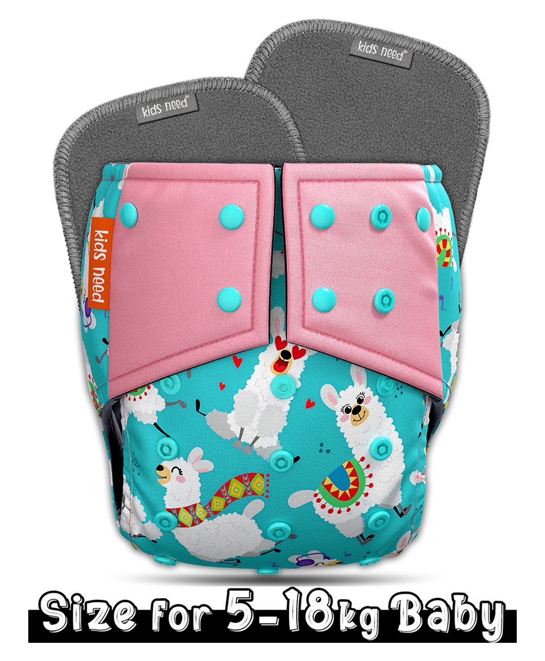 Kids need Side leakage Proof cloth Diaper with Insert pad, reusable and washable Adjustable 5-18 kg-image-47