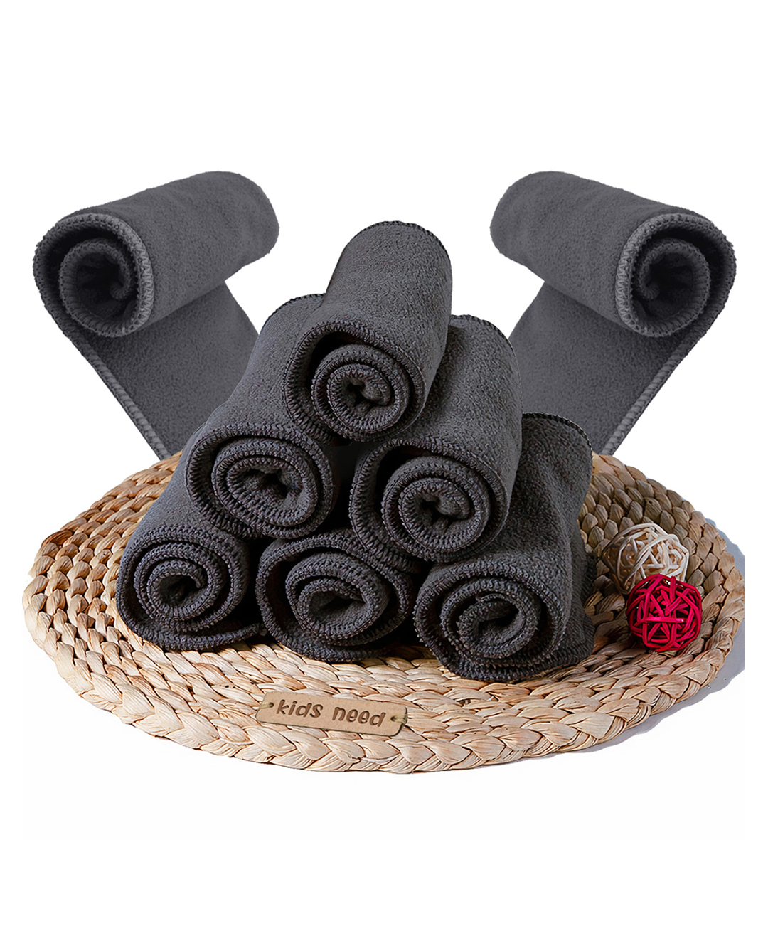 Kids need Diaper insert 8 Pcs. Pack Upgraded High Absorbent Quick Dry Bamboo Charcoal soaker pads Reusable and Washable-image-30