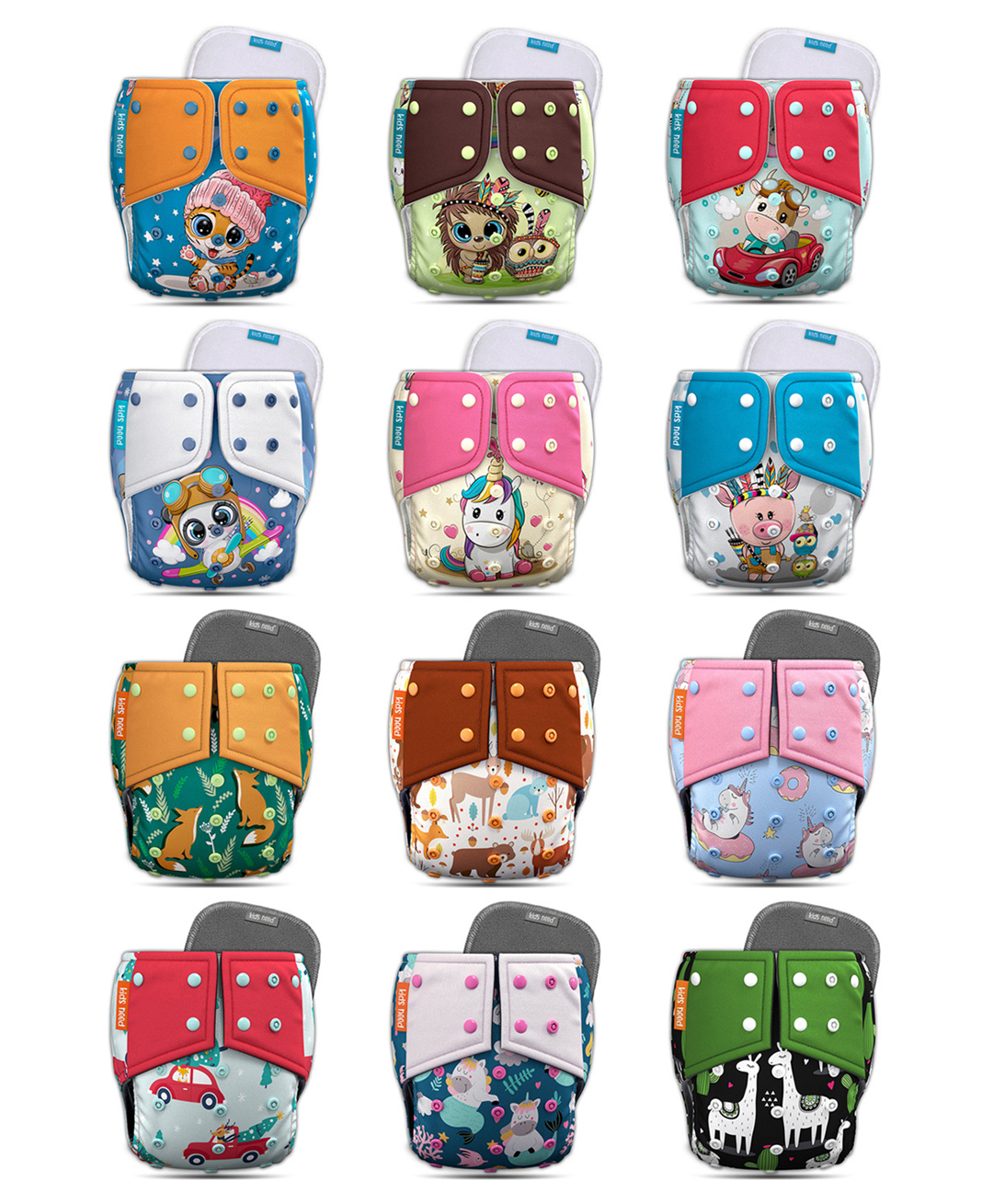 Kids need Side leakage Proof Cloth Diapers with Insert pads, reusable and washable Adjustable 5-18 kg-image-35