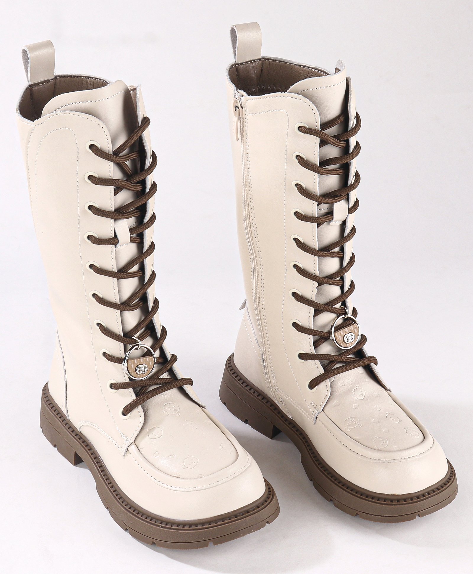 Oh! Pair Winter Boots With Lace up Closure-  Beige-picture-19