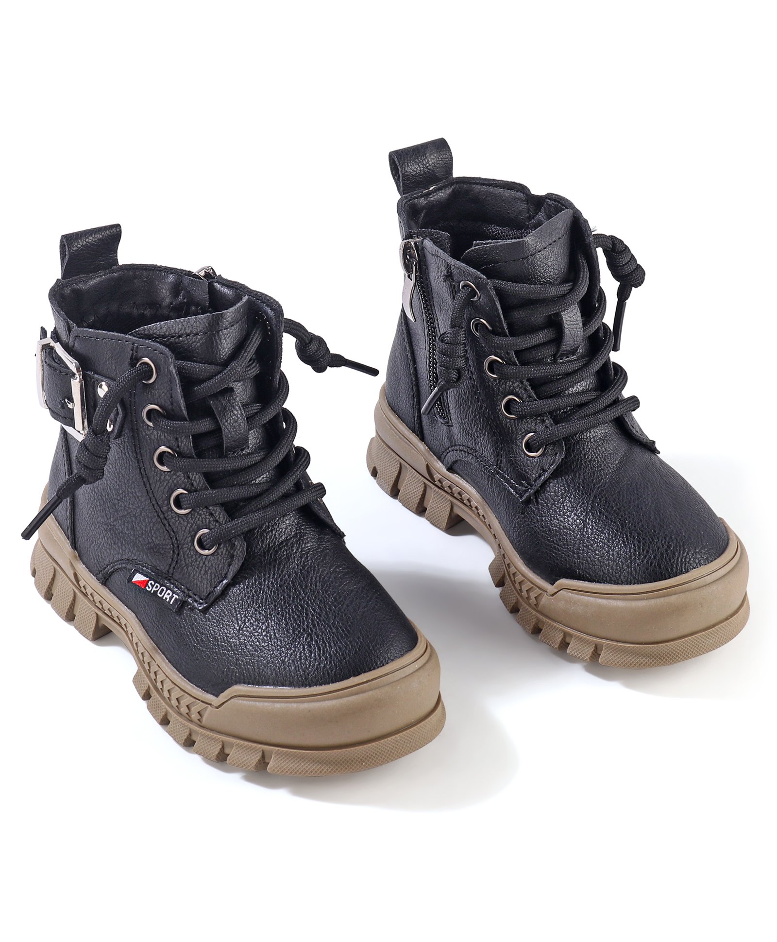 Oh! Pair Slip On Winter Boots with Lace Up Closure - Black-image-14