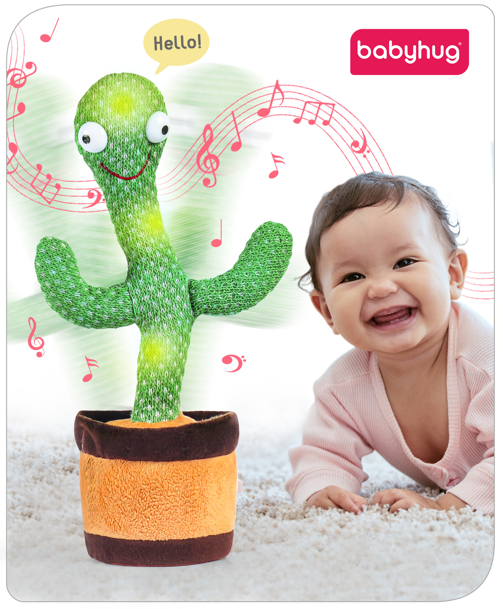 Babyhug Dancing Cactus Talking Toy - Green-image-32
