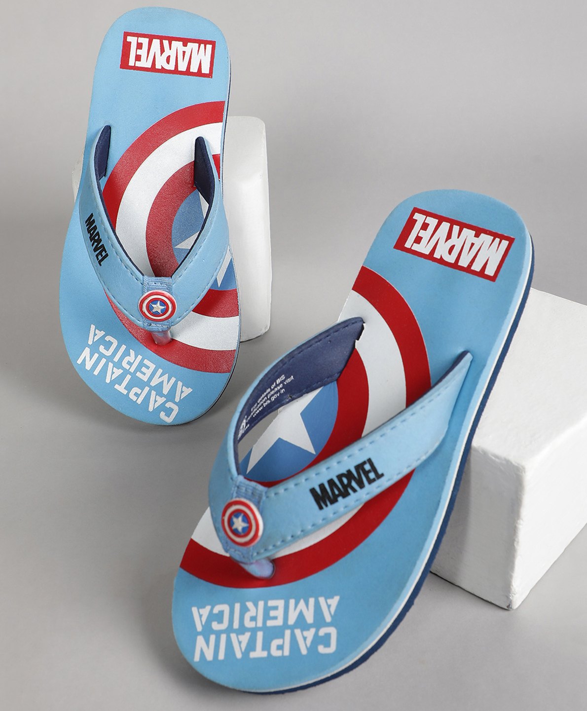 Kidsville Marvel Avengers Featuring Captain America Detailed Flip Flops - Sky Blue-picture-32