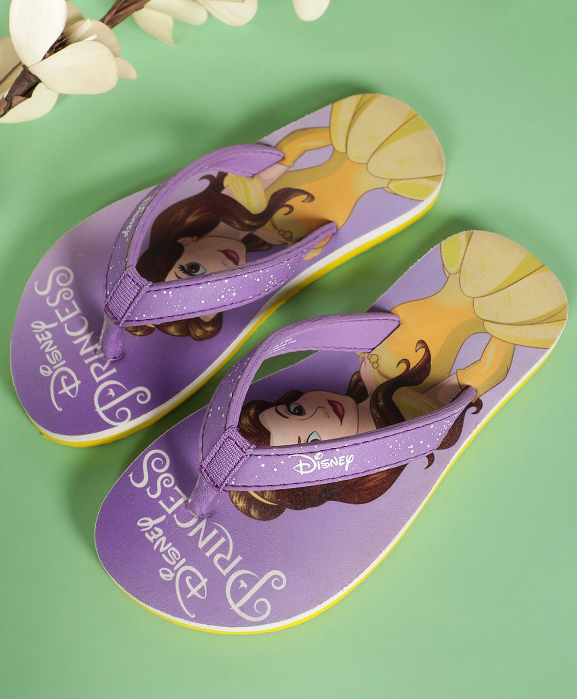 Kidsville Disney Princess Featuring Belle Detailed Flip Flops - Purple-image-42