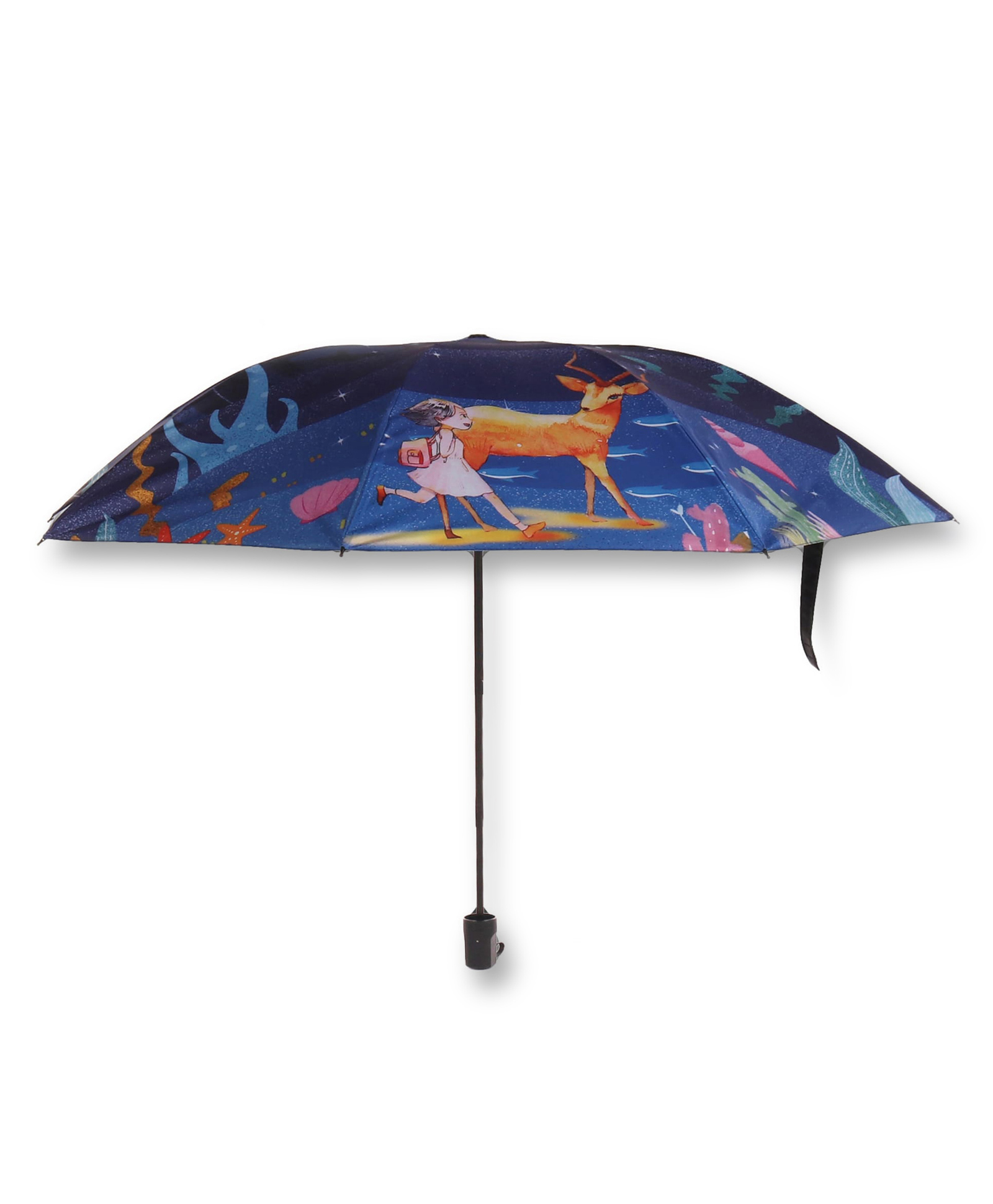 Pine Kids Umbrella With Dear Design - Navy Blue-picture-28