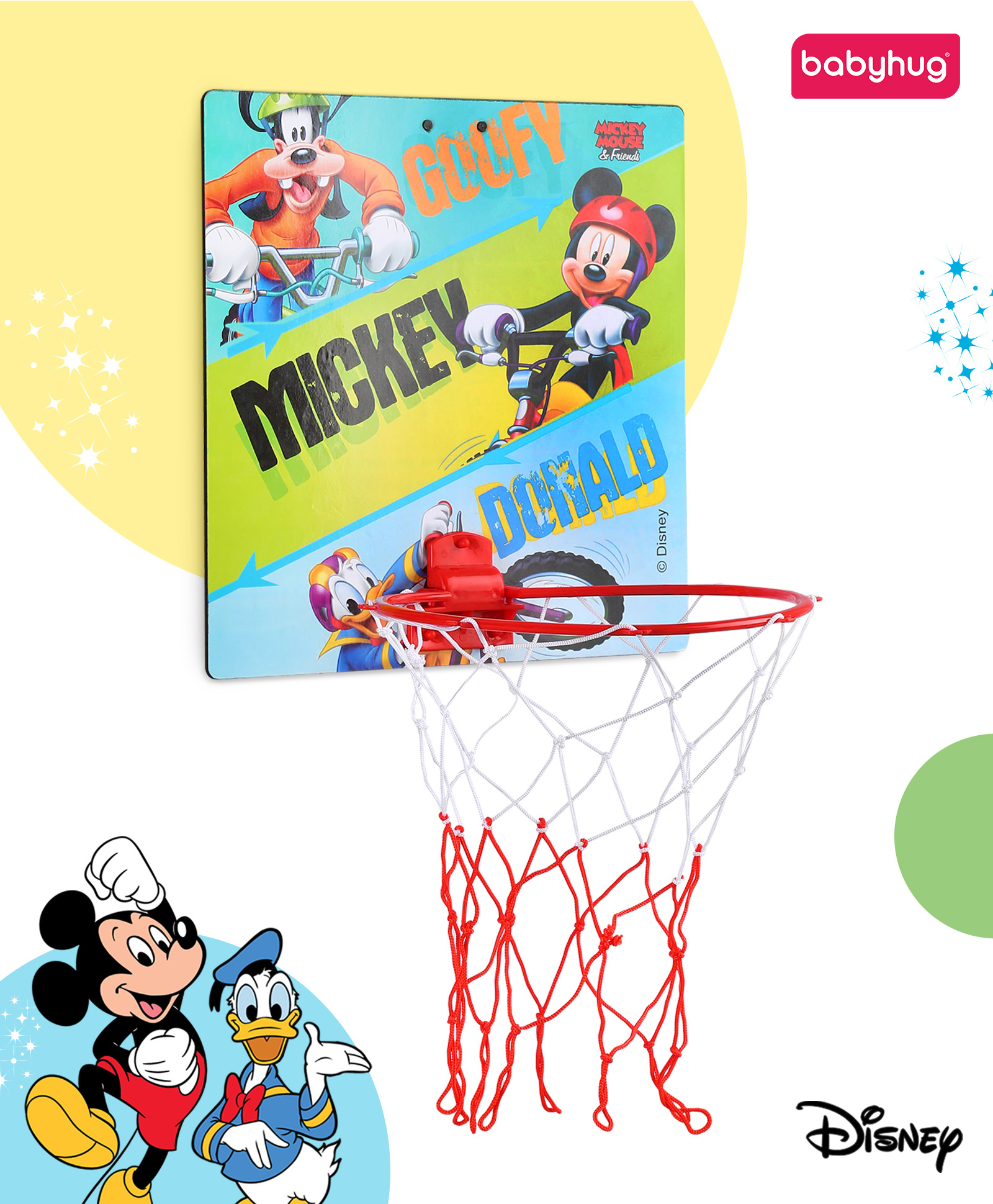 Babyhug Disney Mickey Mouse Basket Ball Play Set - Multicolor