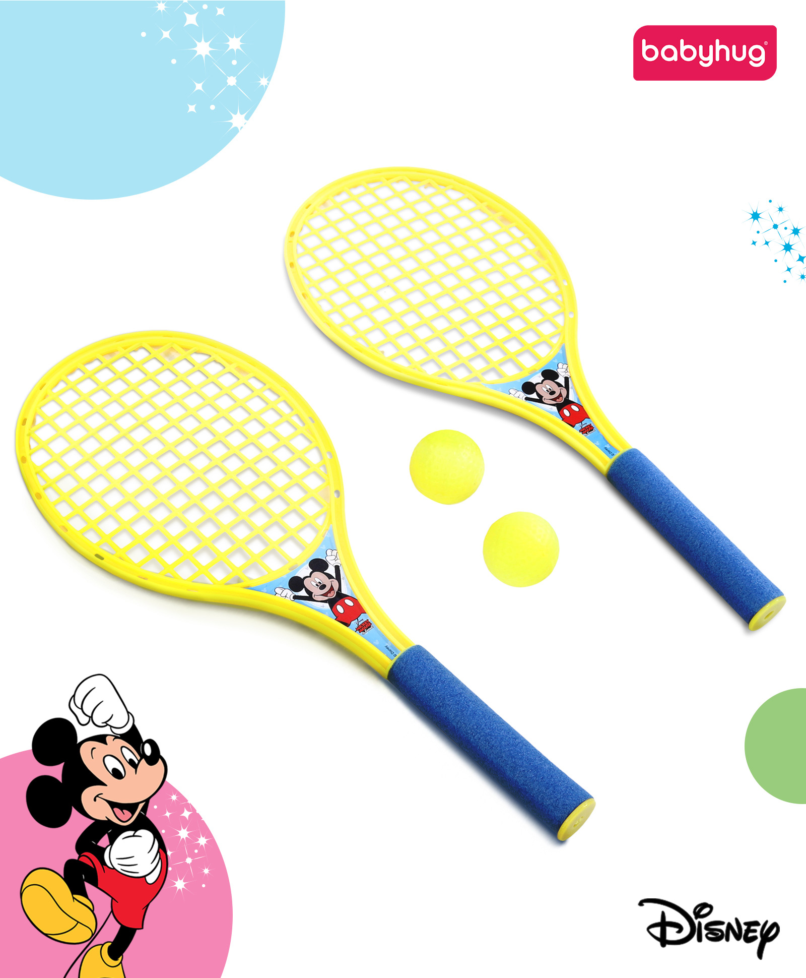 Babyhug Disney Mickey Beach Racket Set - Multicolor
