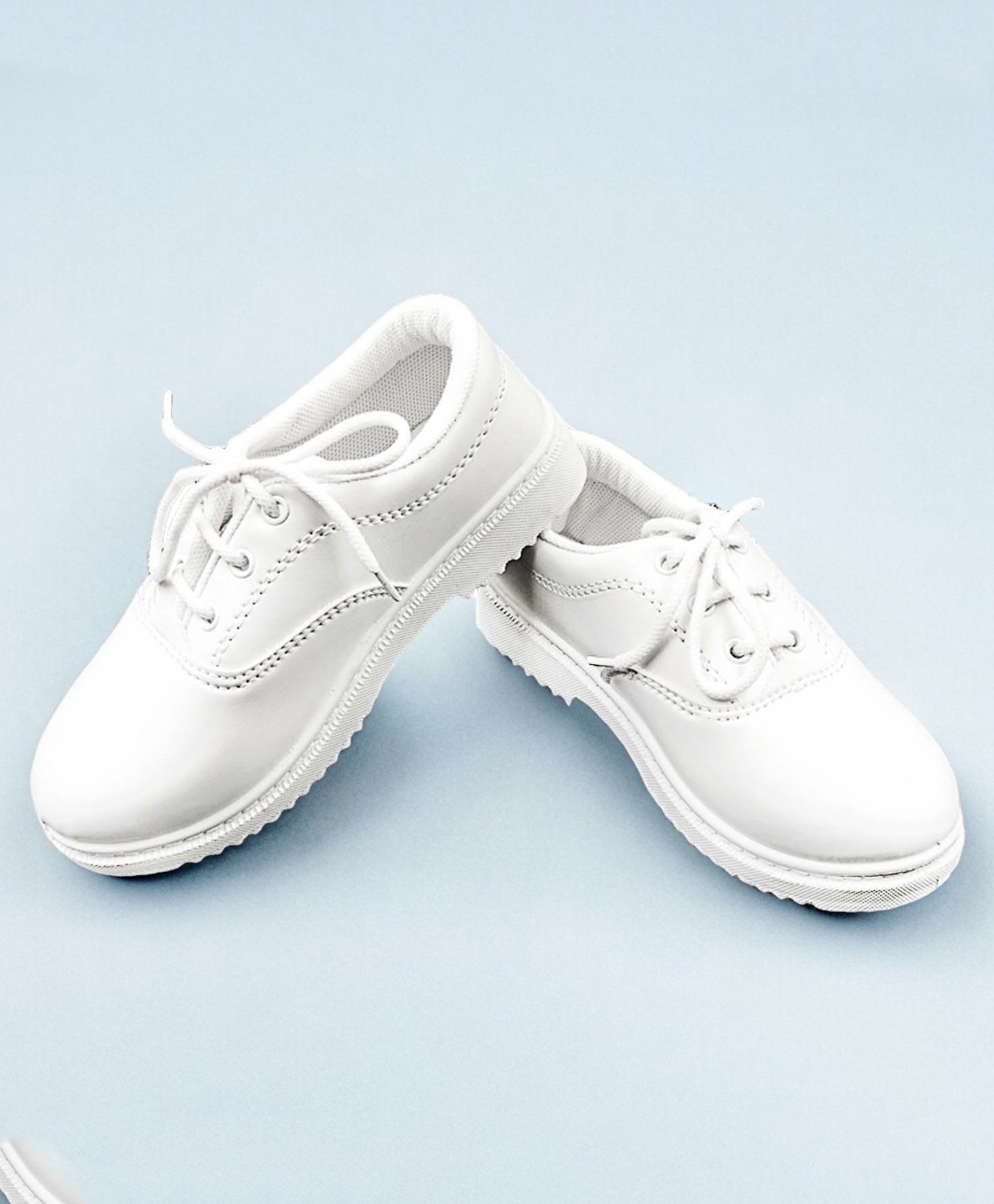 Priaansha Kids Laced Up School Shoes - White
