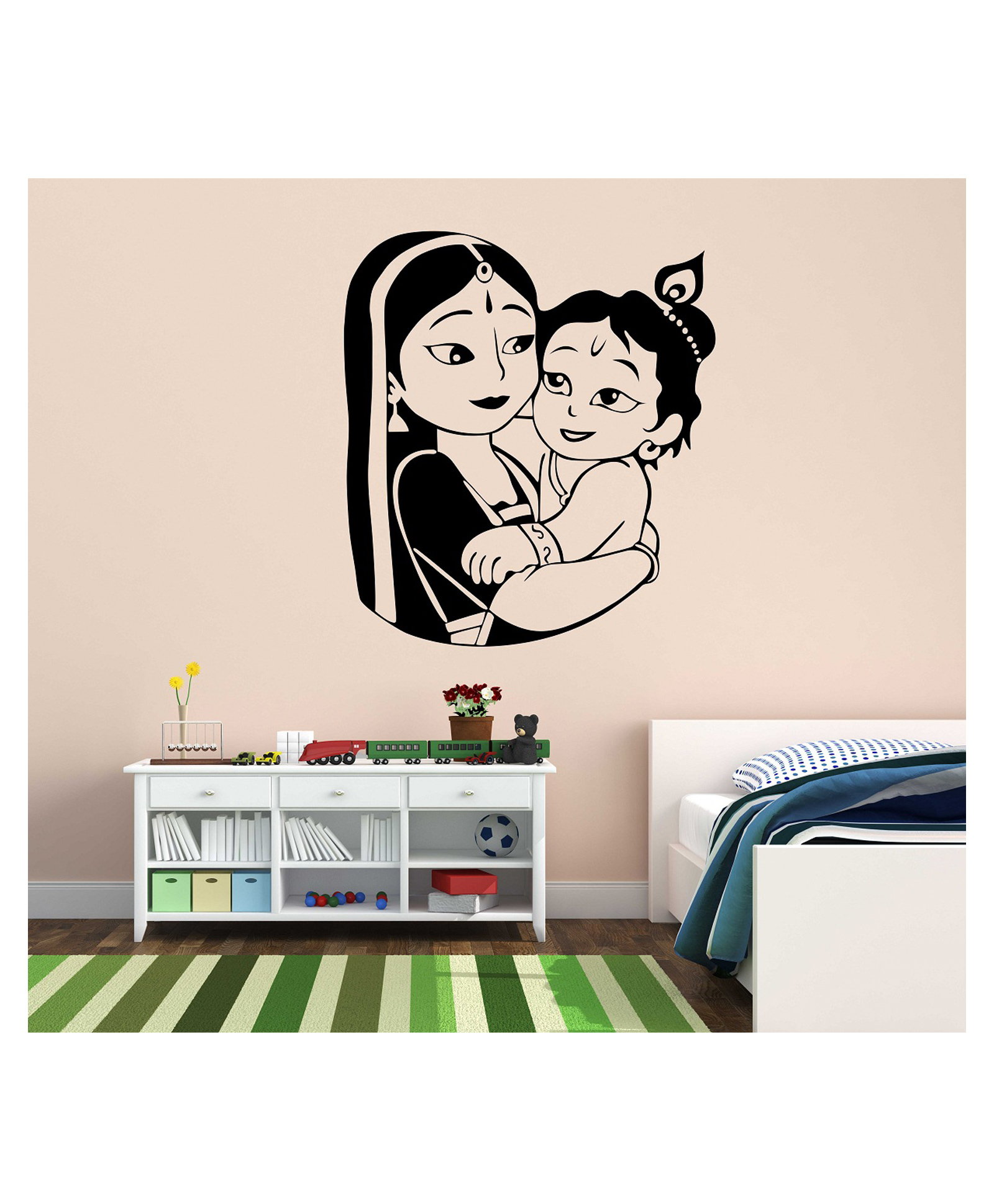 Wallstick  Little Krishna with mom  wallstickers-picture-12