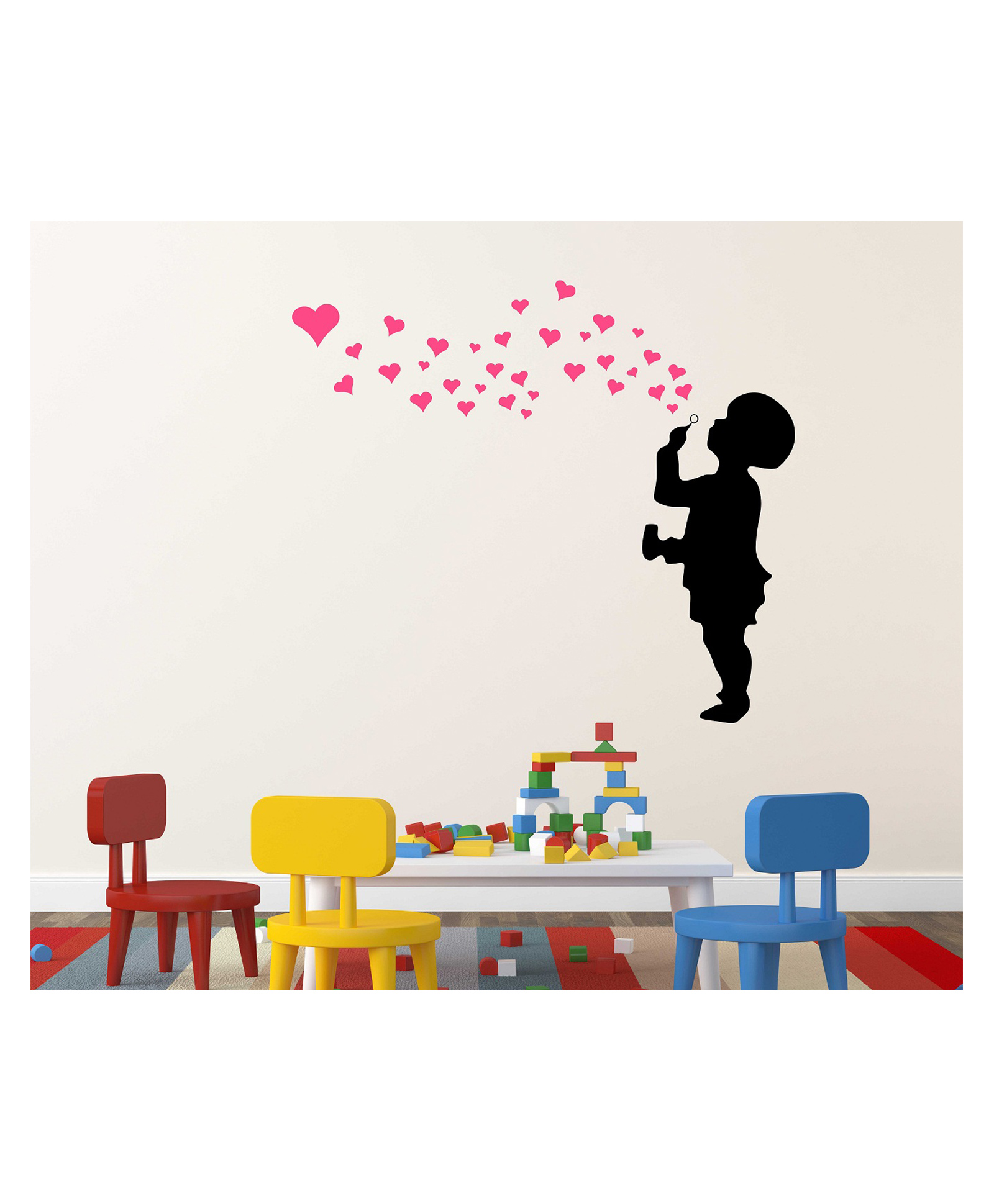 Wallstick  Little boy with Hearts  wallstickers-picture-18