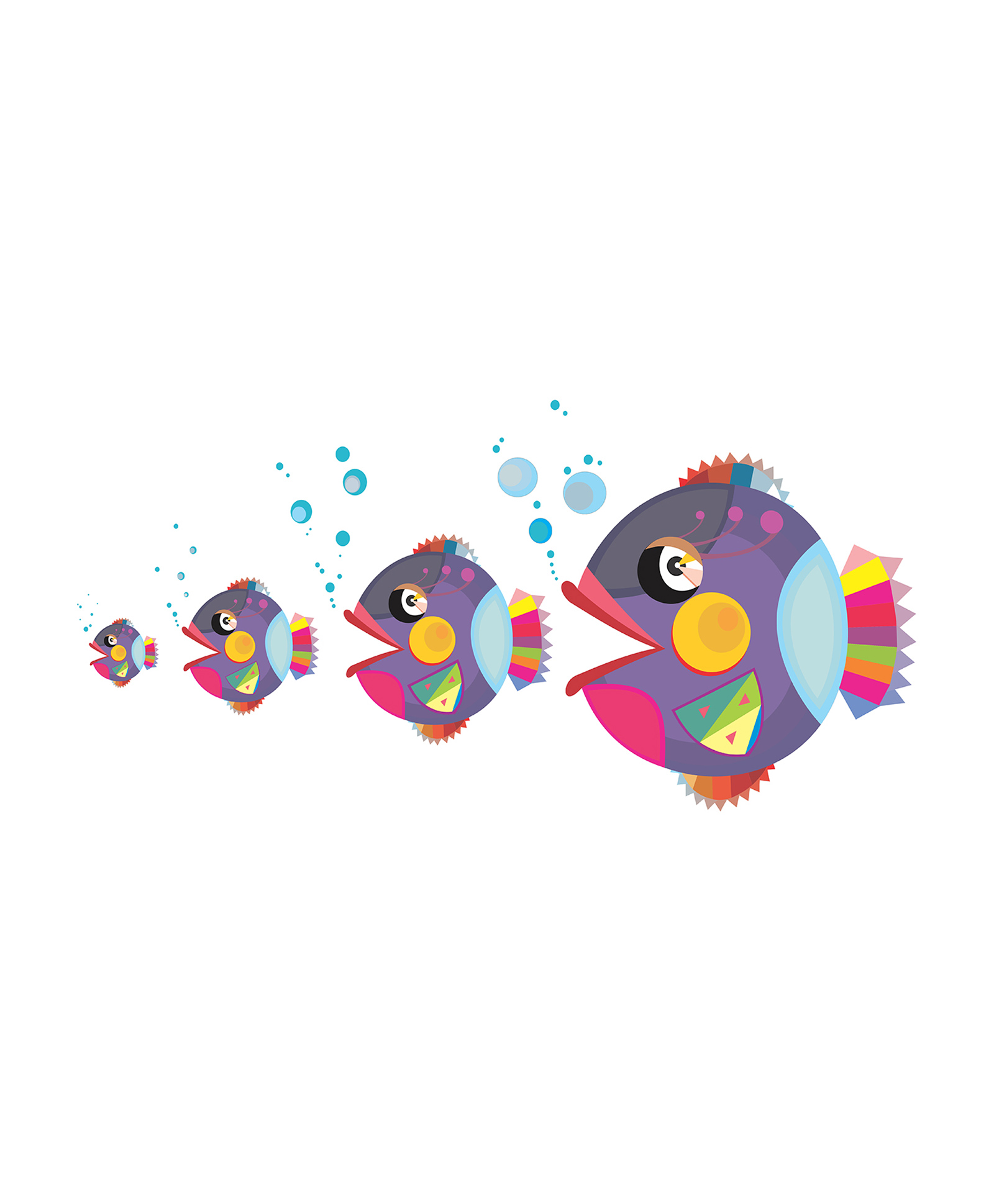 Wallstick  Colourful Fish wallstickers Vinyl-image-5